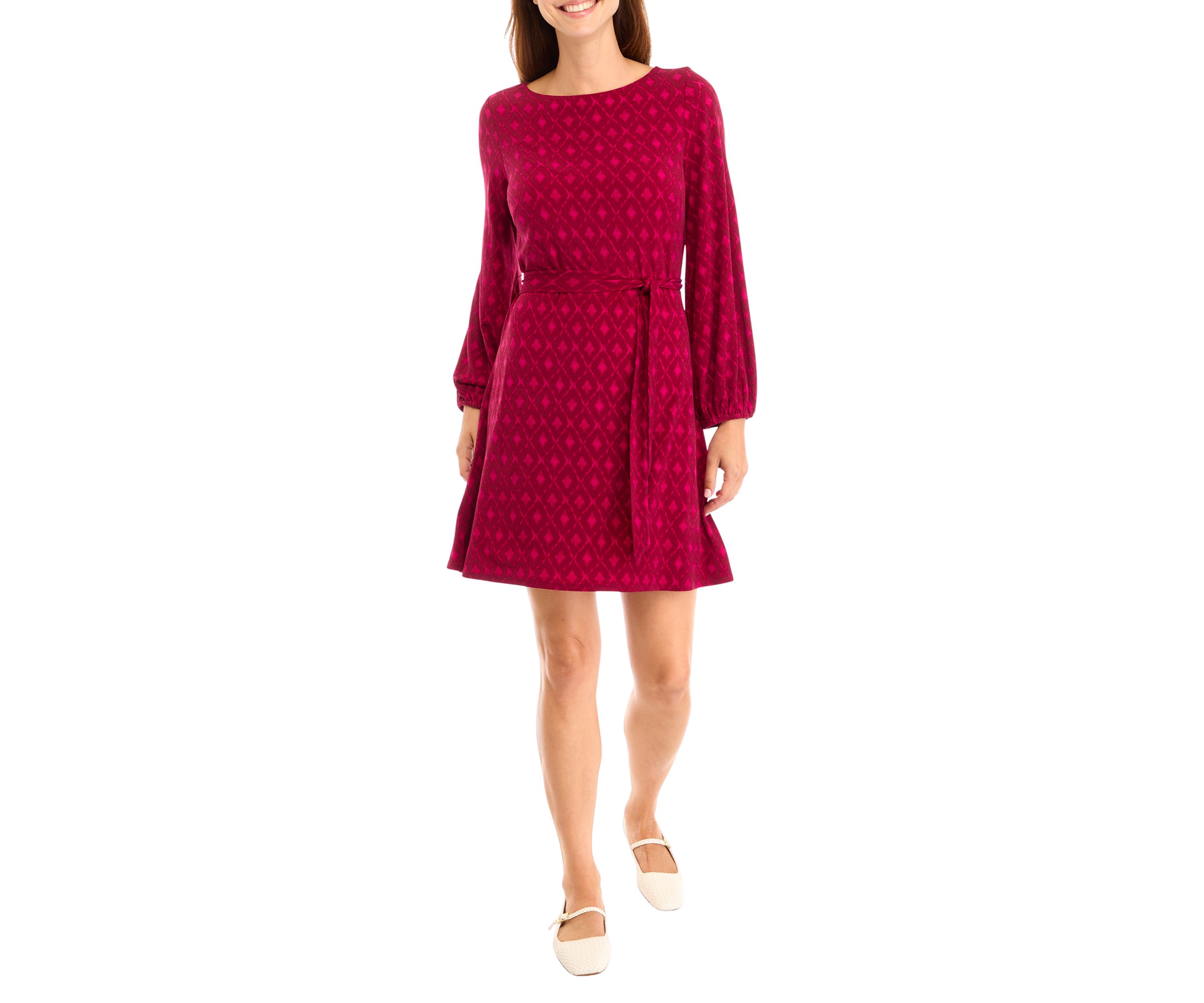 Womens Diamond Cay Long Sleeve Short Dress 