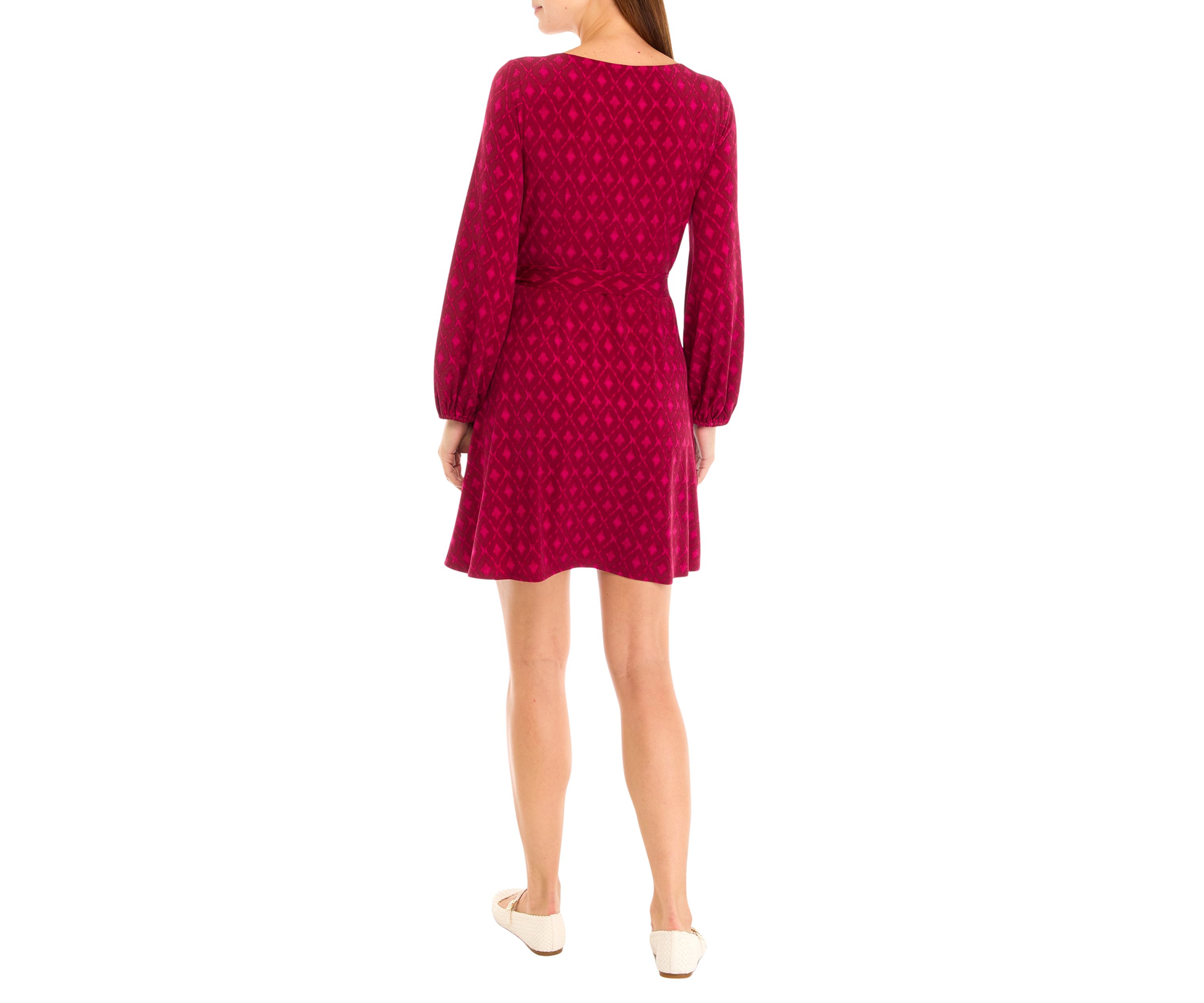 Womens Diamond Cay Long Sleeve Short Dress 