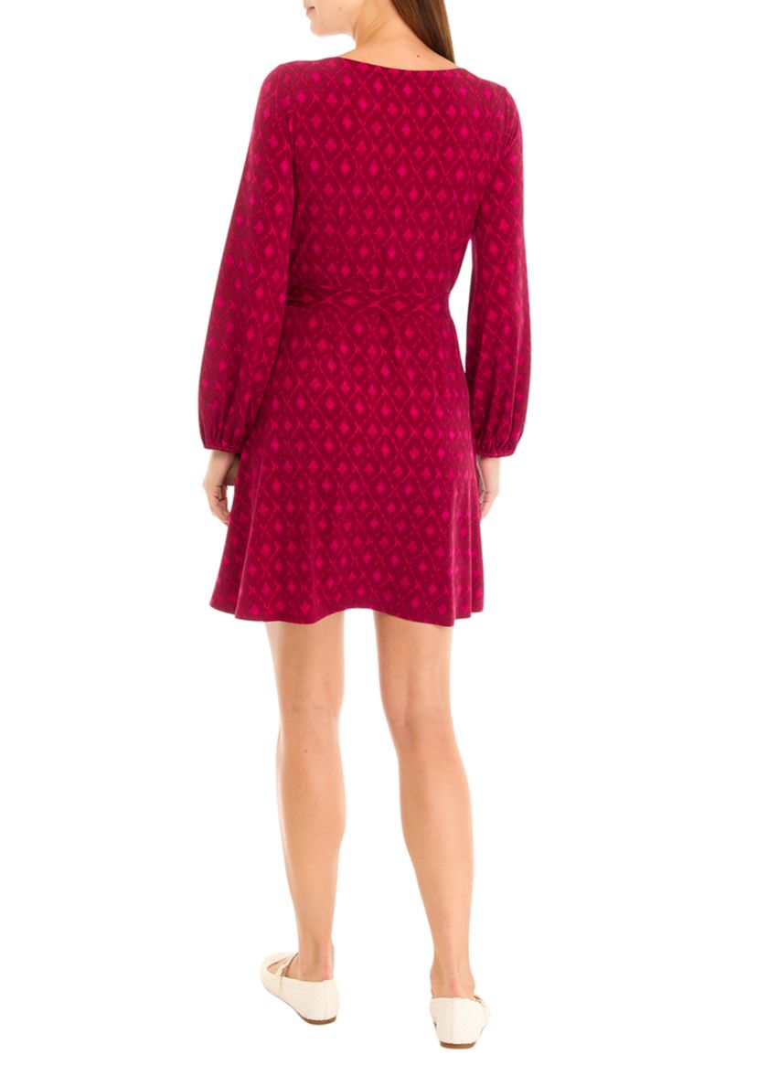 Womens Diamond Cay Long Sleeve Short Dress 