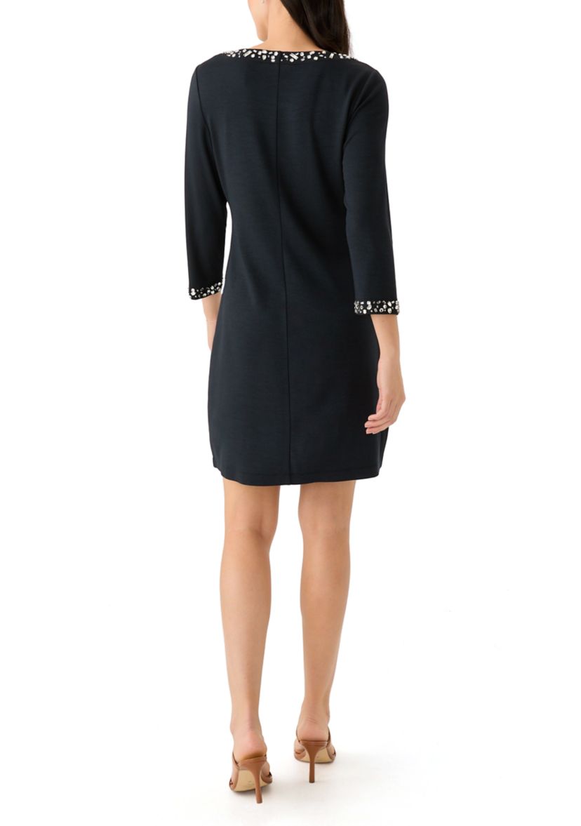 Womens Darcy Beaded V-Neck Short Dress