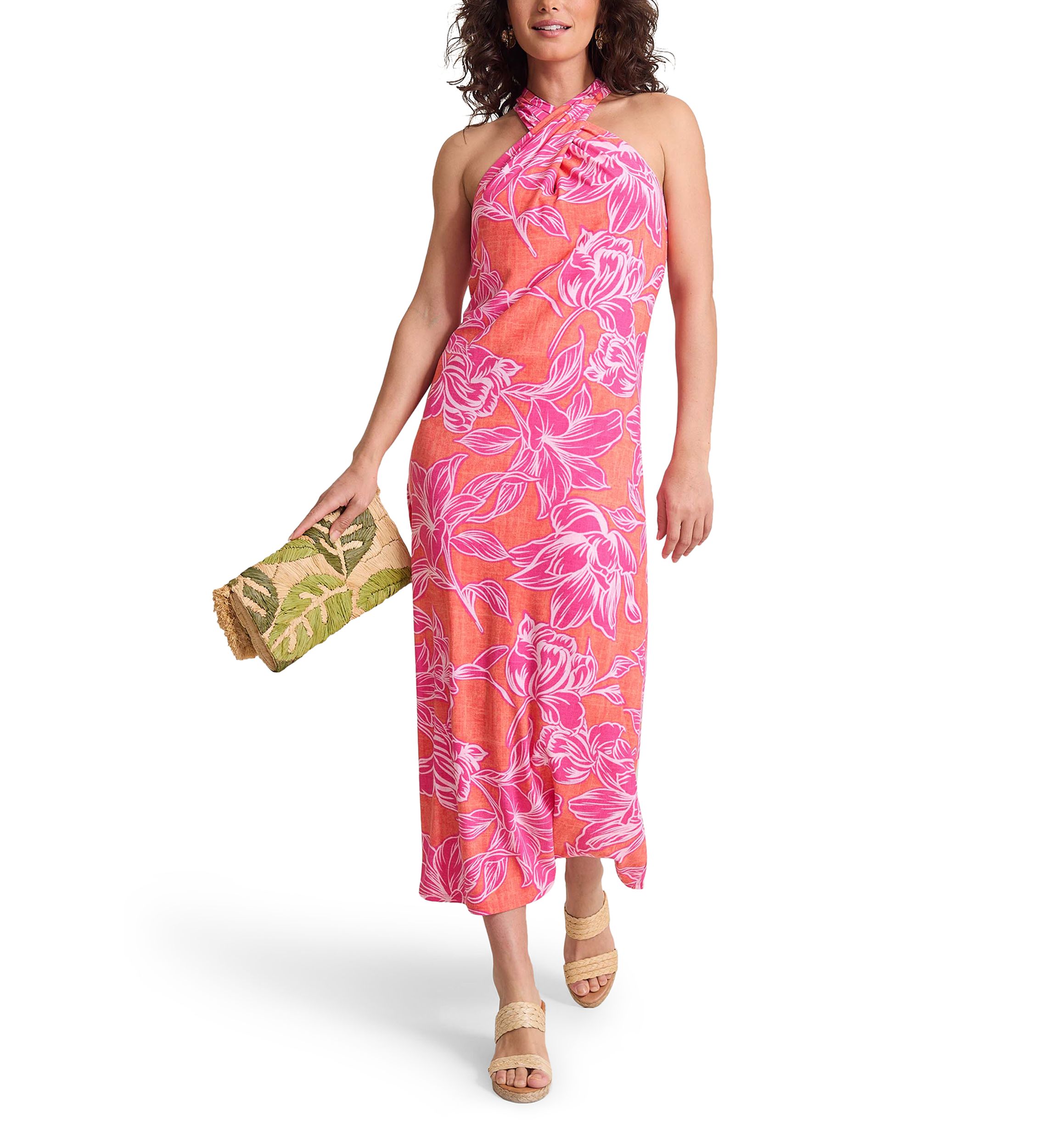 Womens Paradiso Petals Halter Maxi Dress