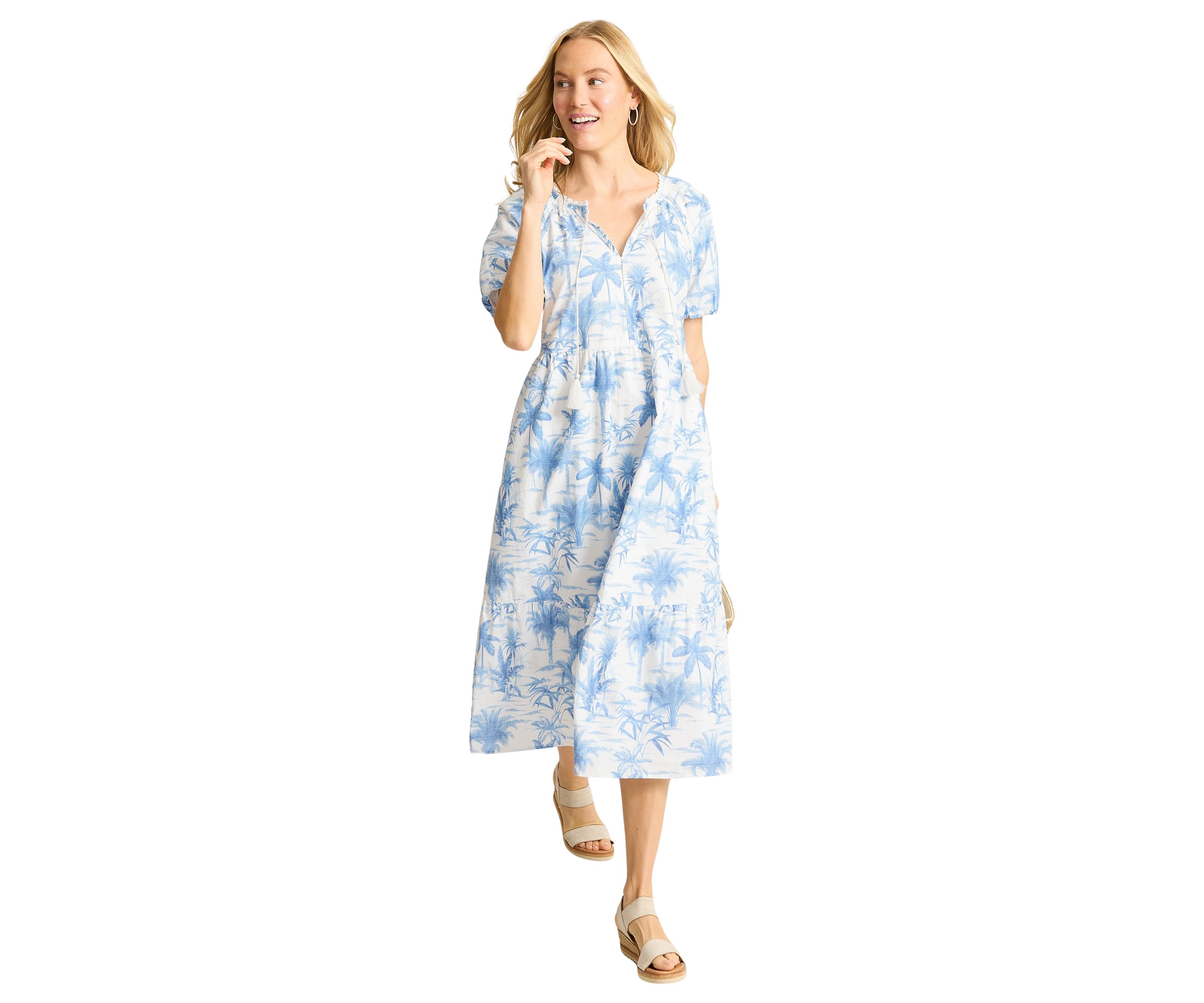 Womens Fortuna Fronds Midi Dress