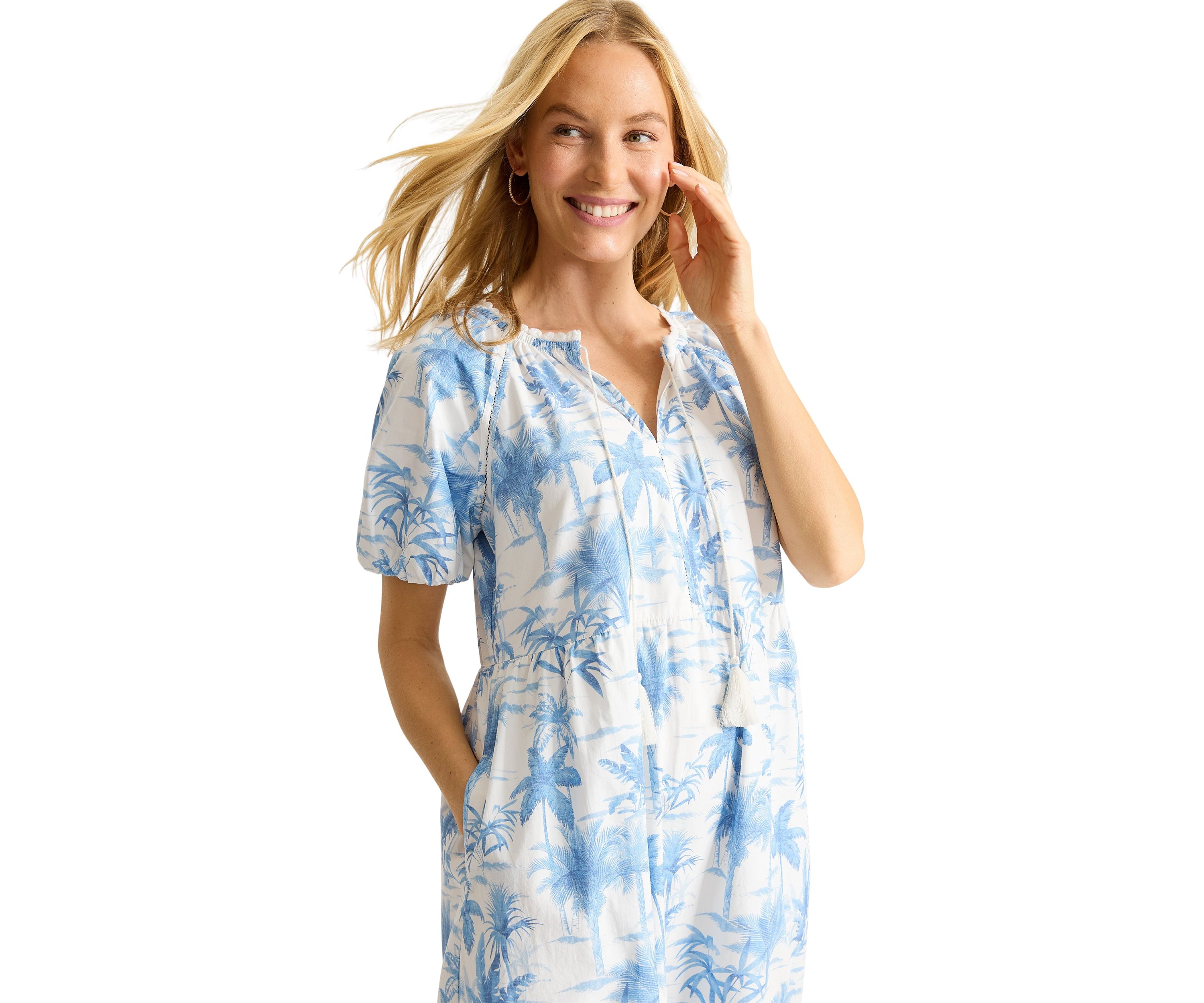 Womens Fortuna Fronds Midi Dress