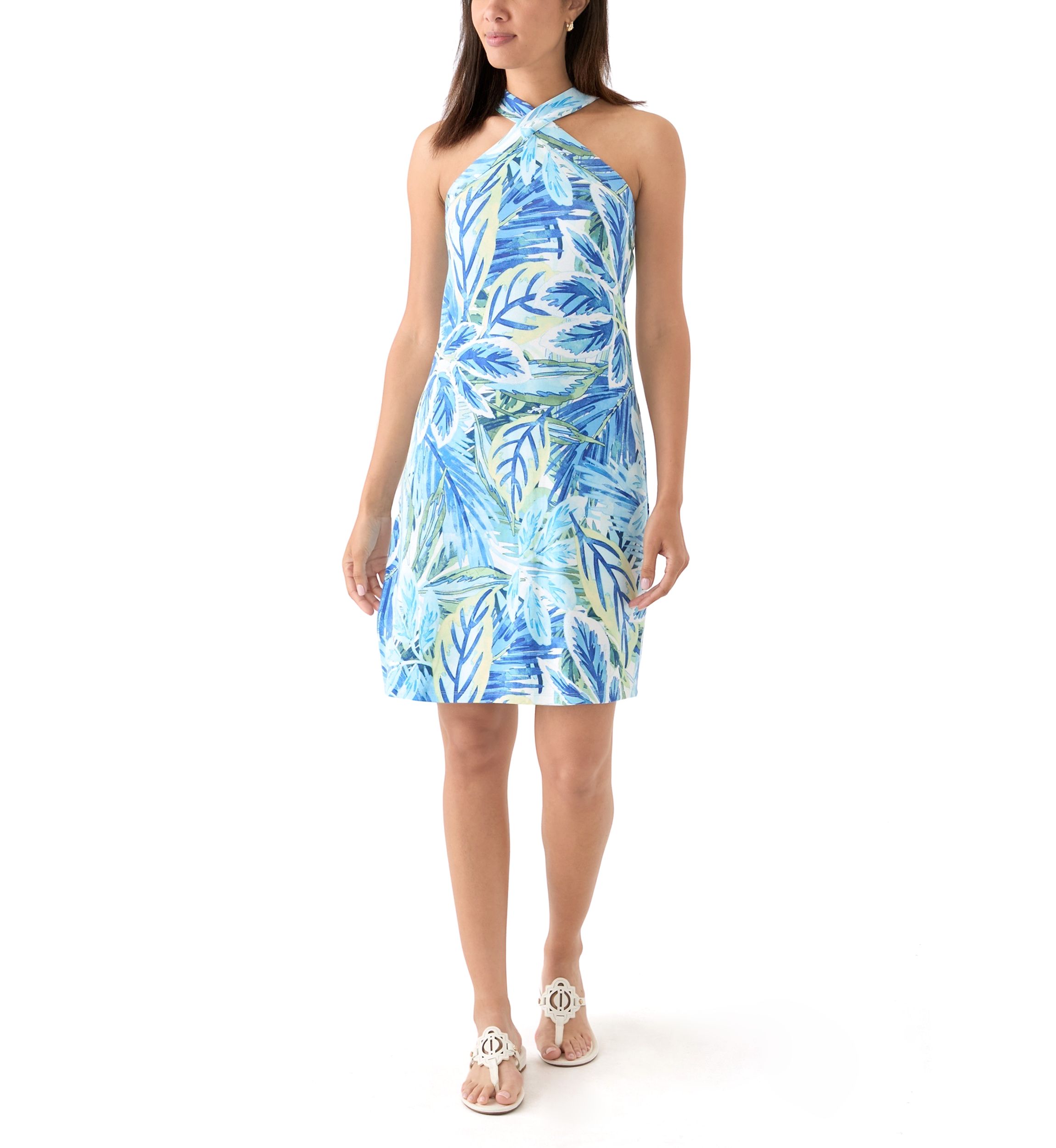 Womens Sleeveless Darcy Frond Grove Halter Dress