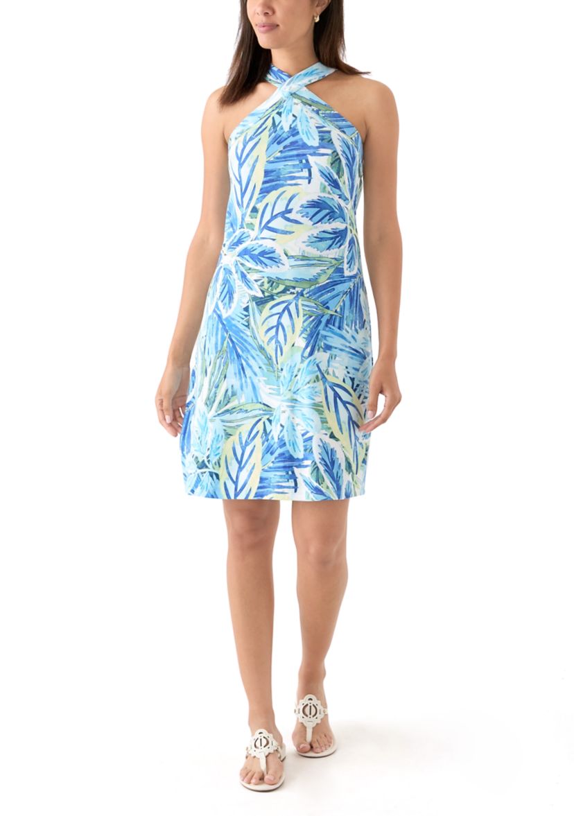 Womens Sleeveless Darcy Frond Grove Halter Dress