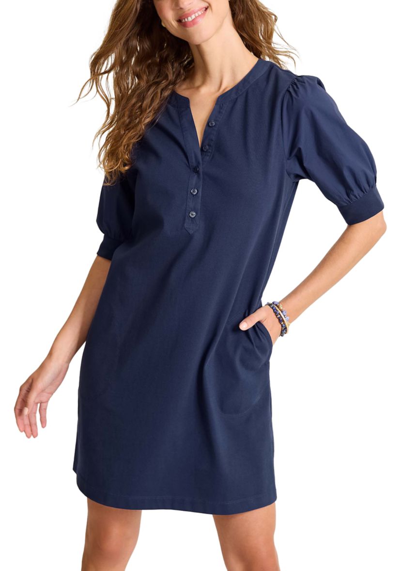 Womens Islandscape Henley Short Dress