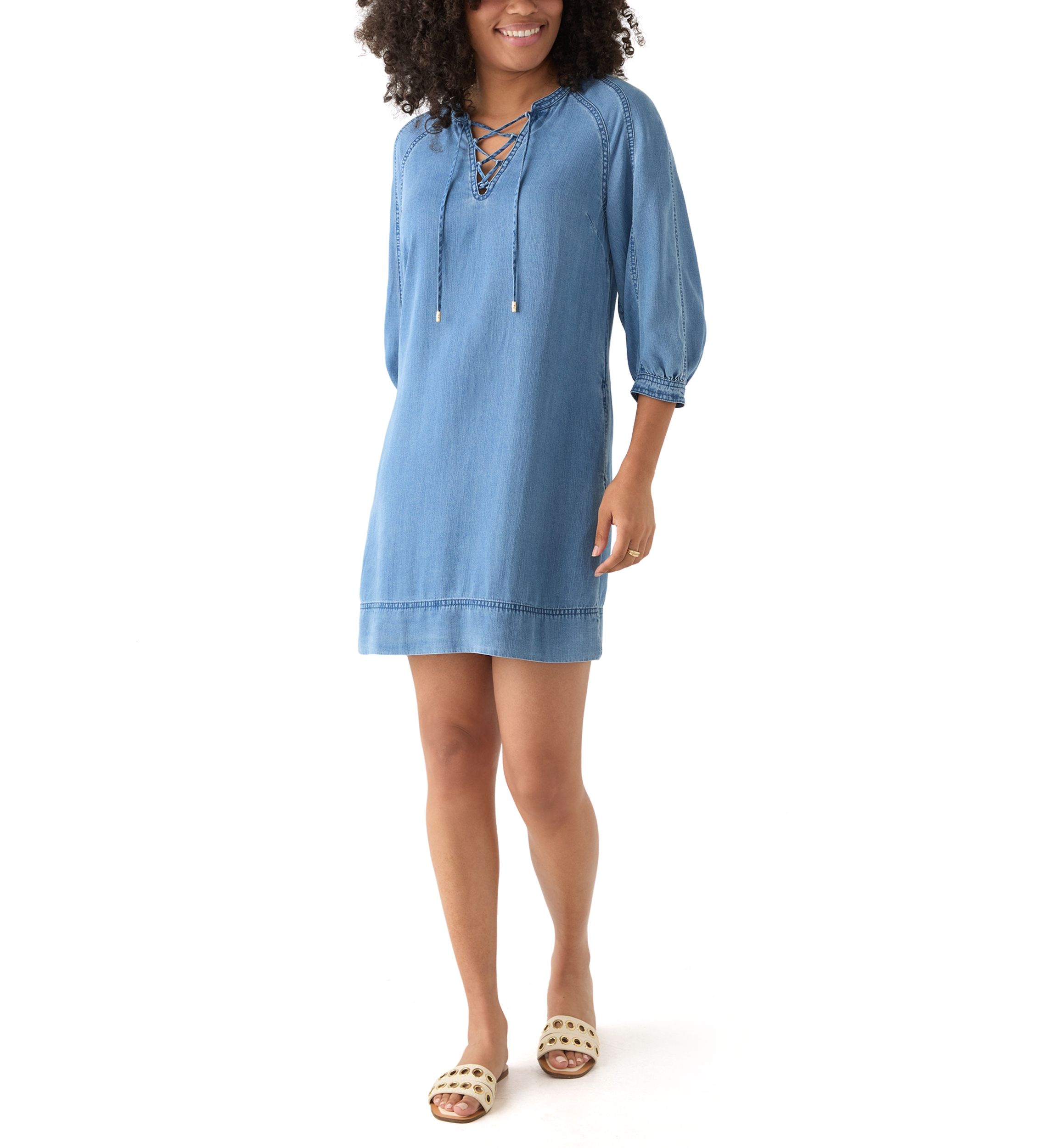 Chambray O Lei Laceup Dress 