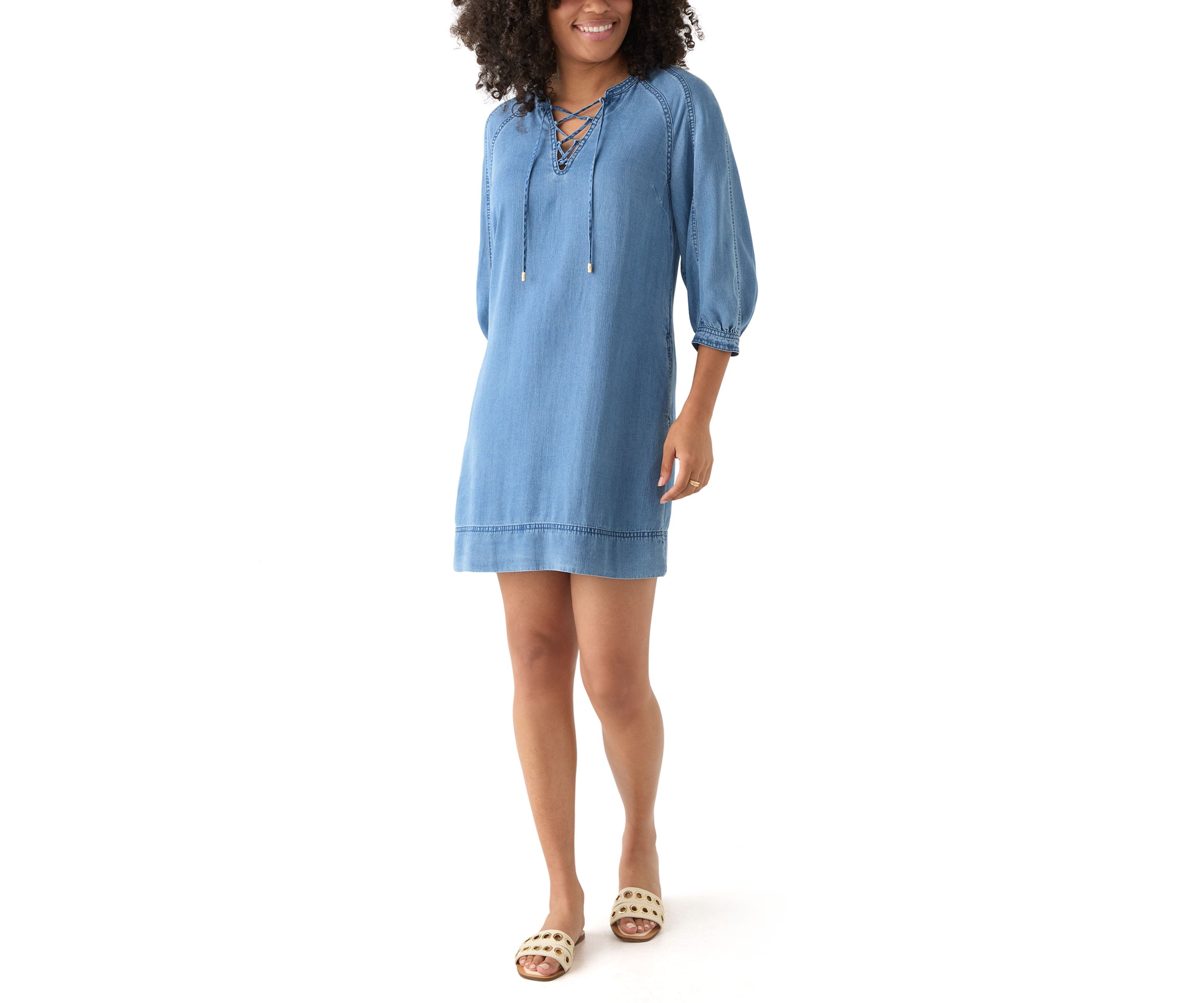 Chambray O Lei Laceup Dress 