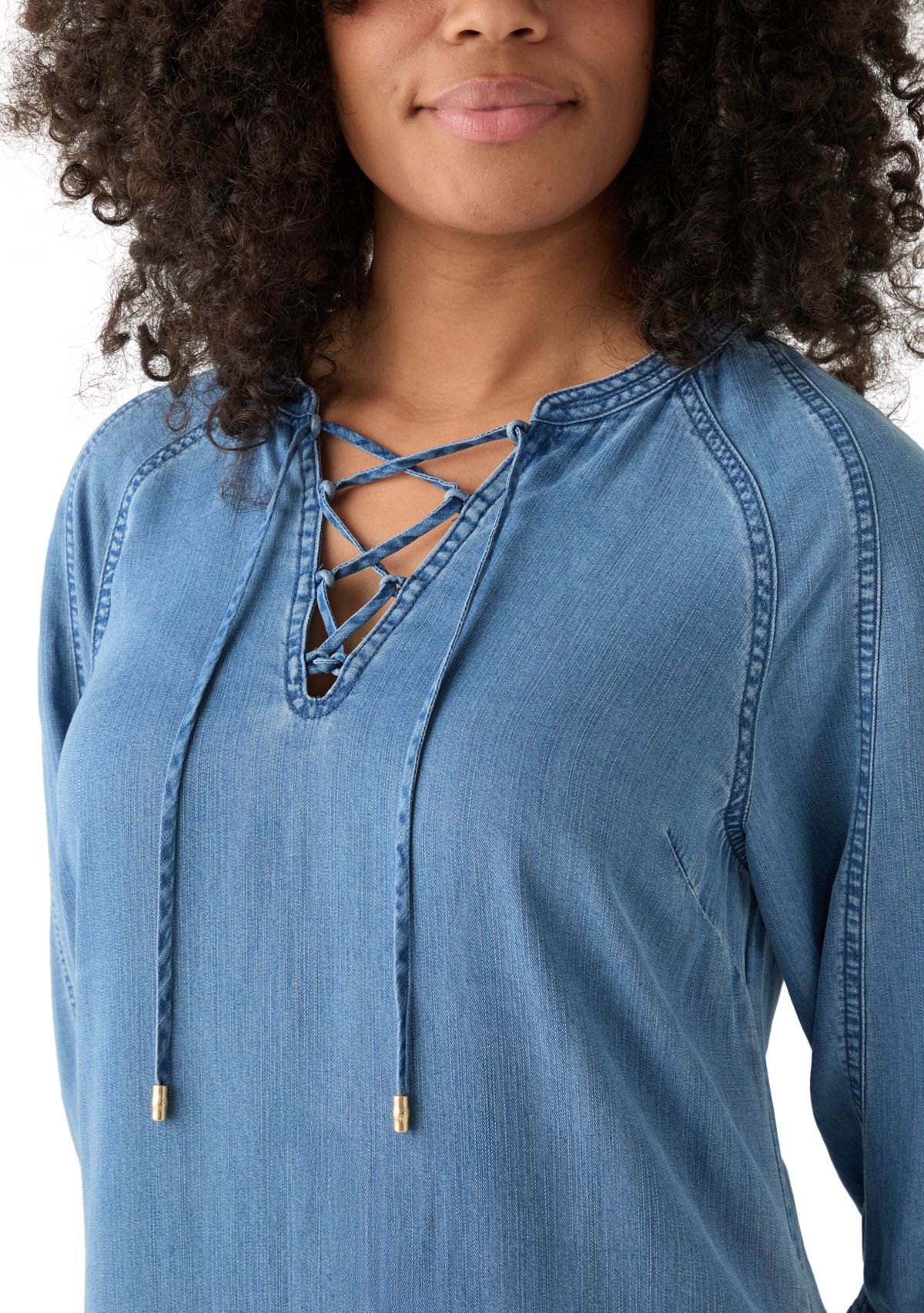 Chambray O Lei Laceup Dress 