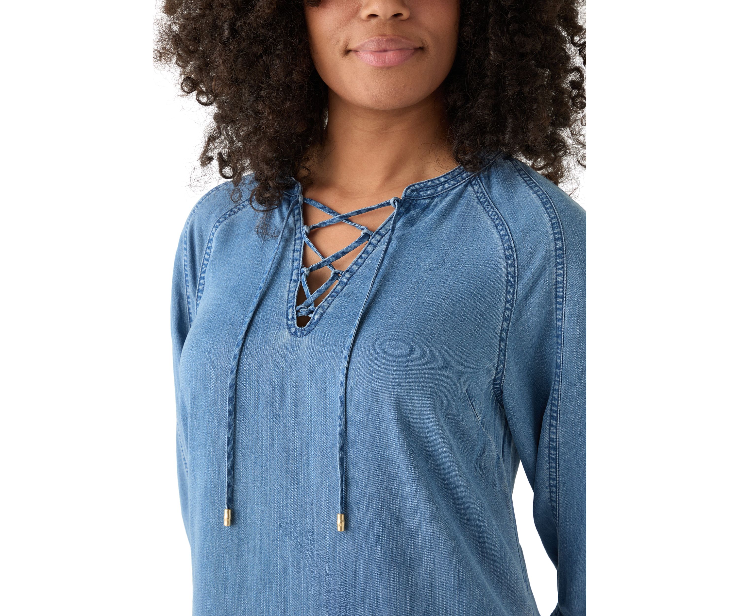 Chambray O Lei Laceup Dress 