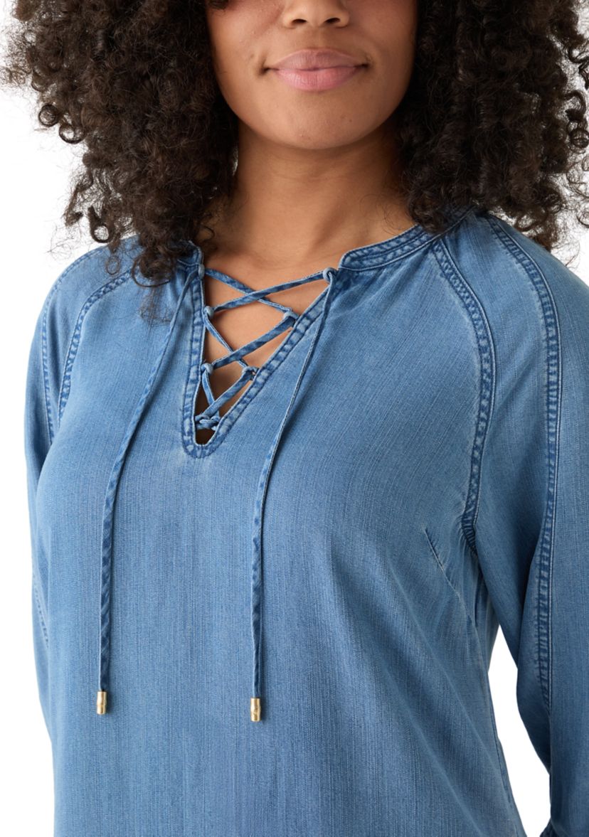 Chambray O Lei Laceup Dress 