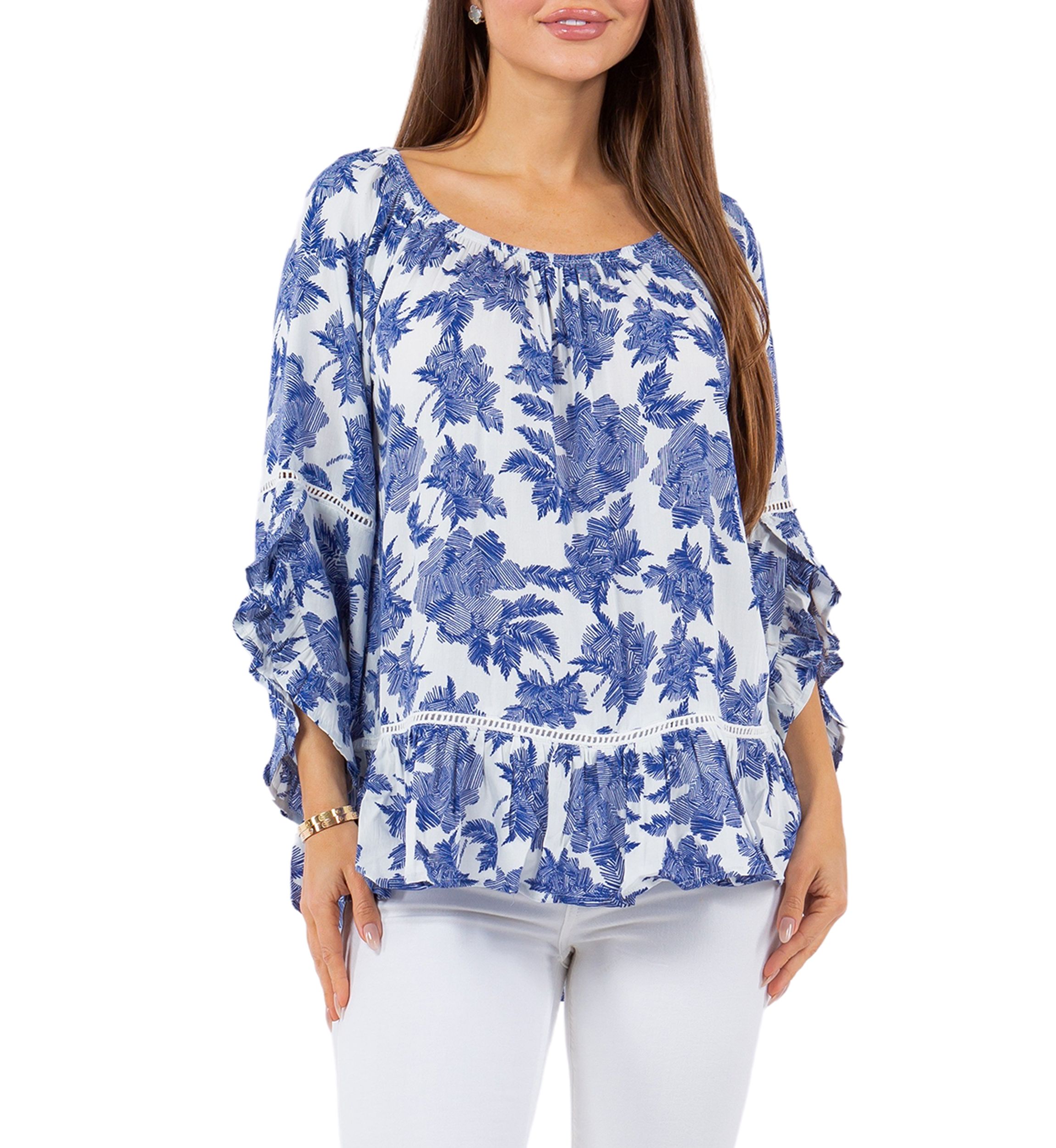 Womens Symphony Sleeve Printed Blouse
