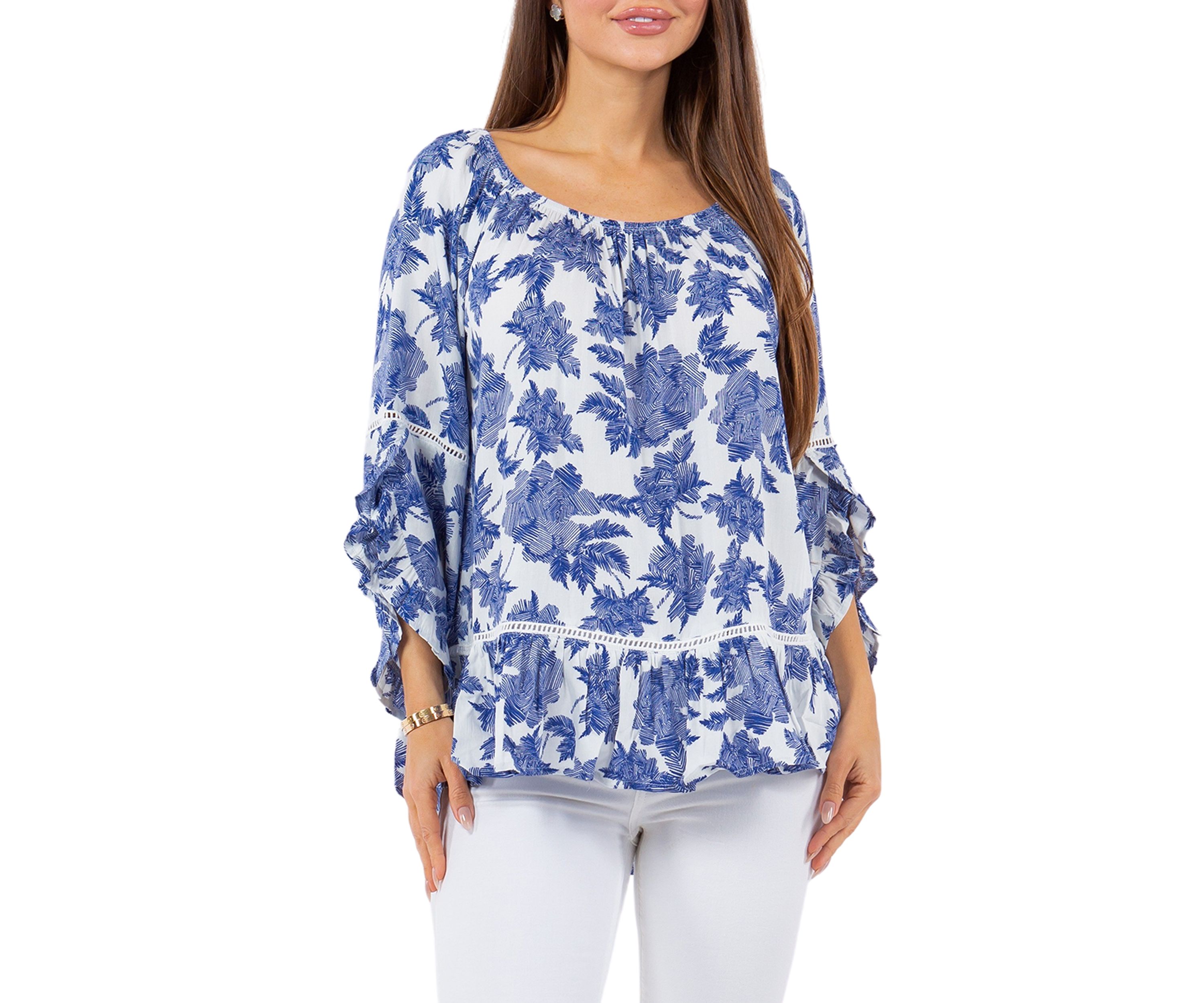 Womens Symphony Sleeve Printed Blouse