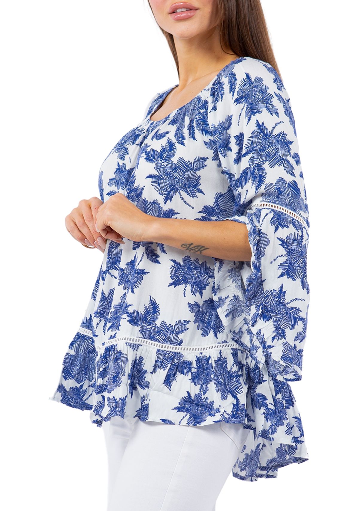 Womens Symphony Sleeve Printed Blouse