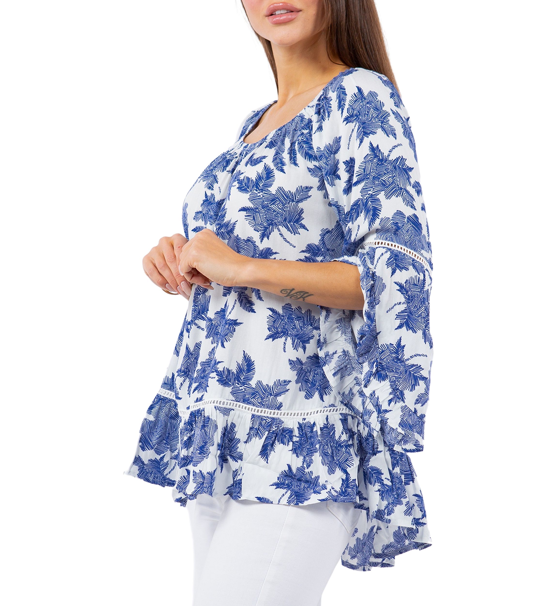 Womens Symphony Sleeve Printed Blouse