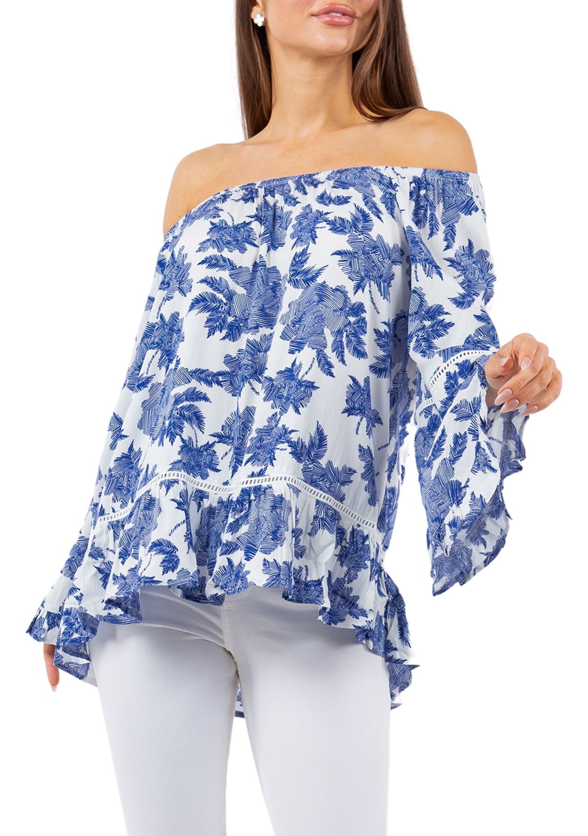 Womens Symphony Sleeve Printed Blouse