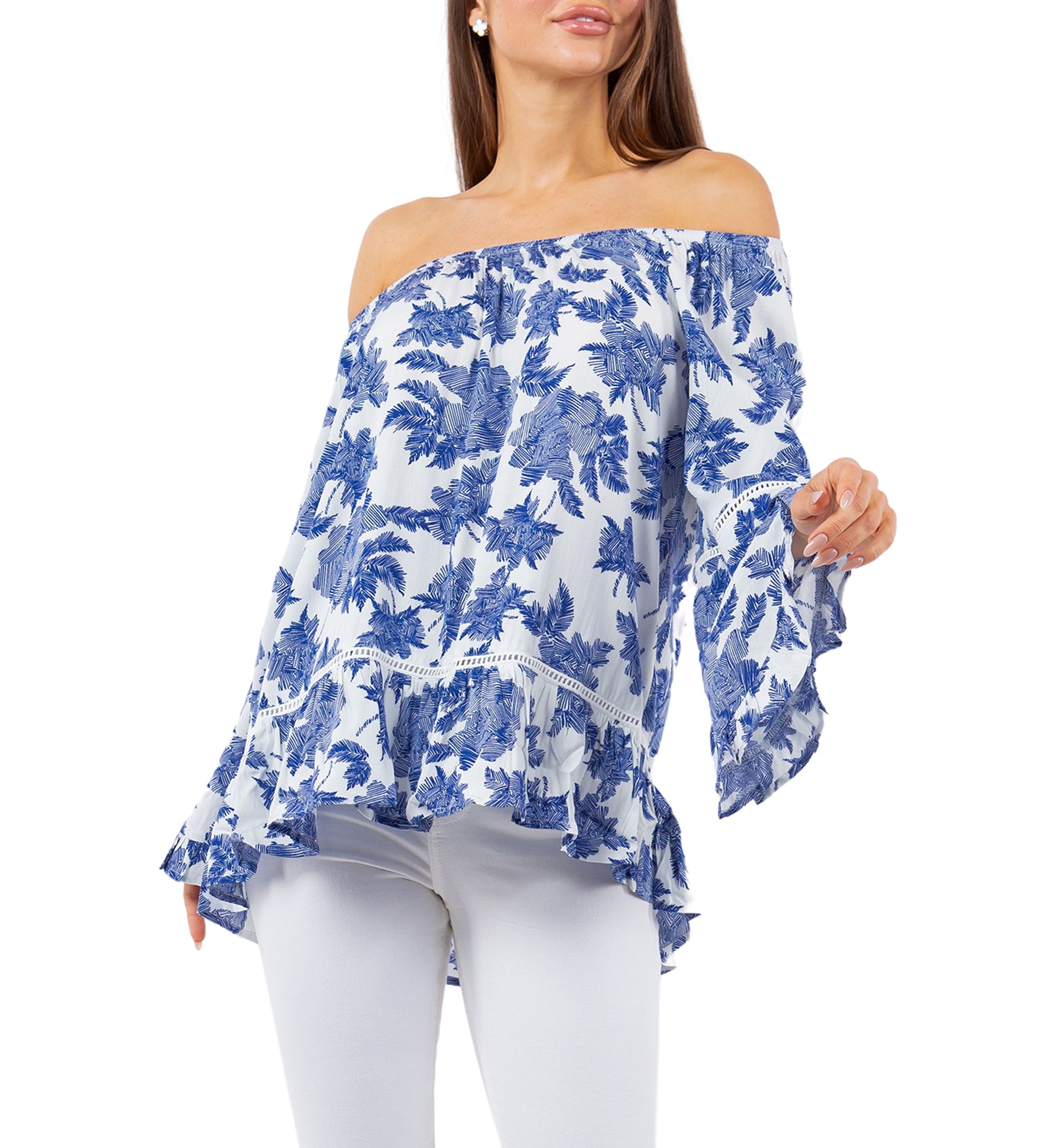 Womens Symphony Sleeve Printed Blouse