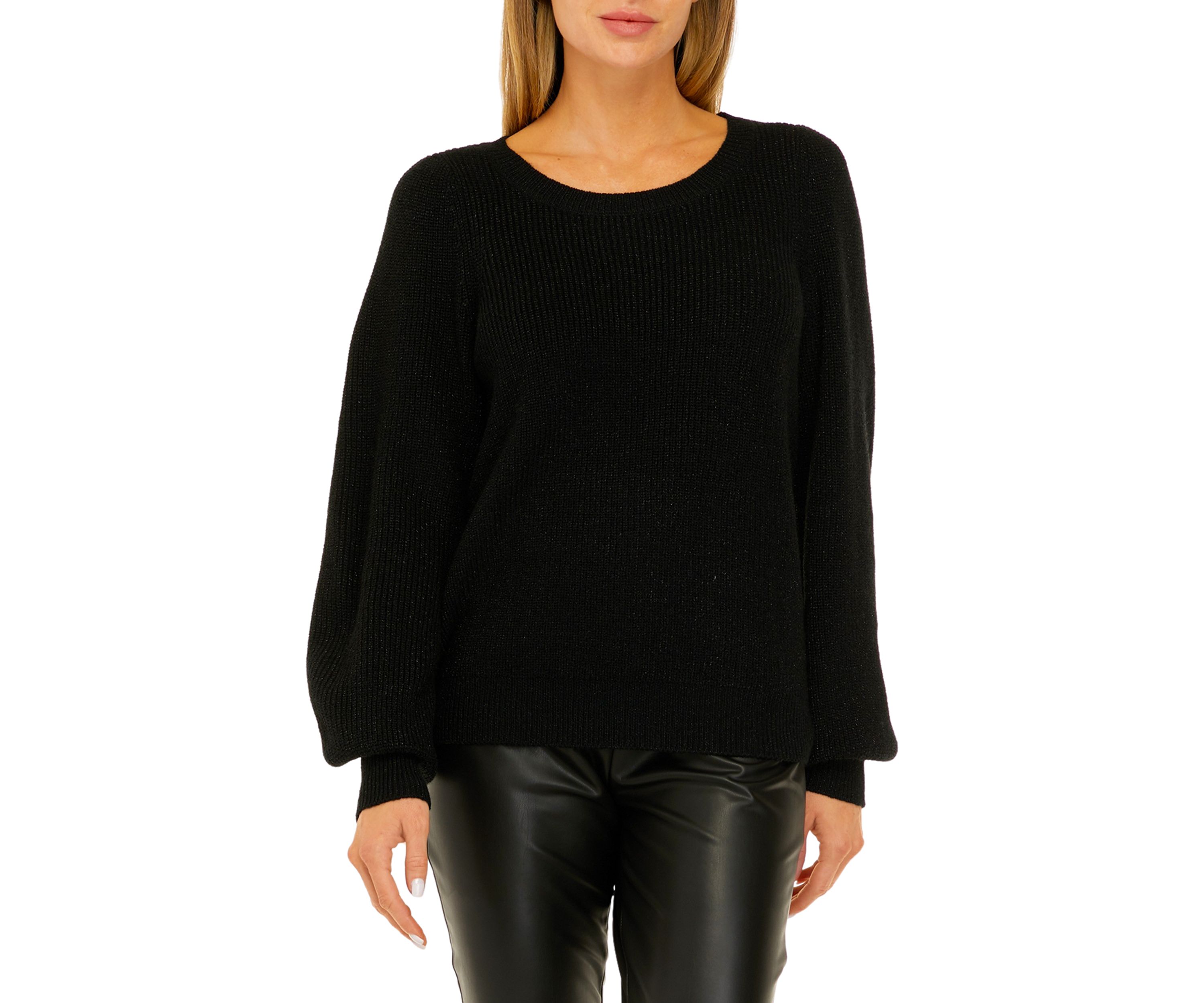 Womens Lurex Pullover Sweater