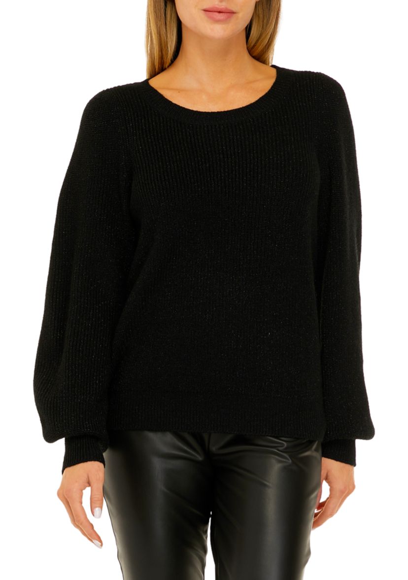 Womens Lurex Pullover Sweater