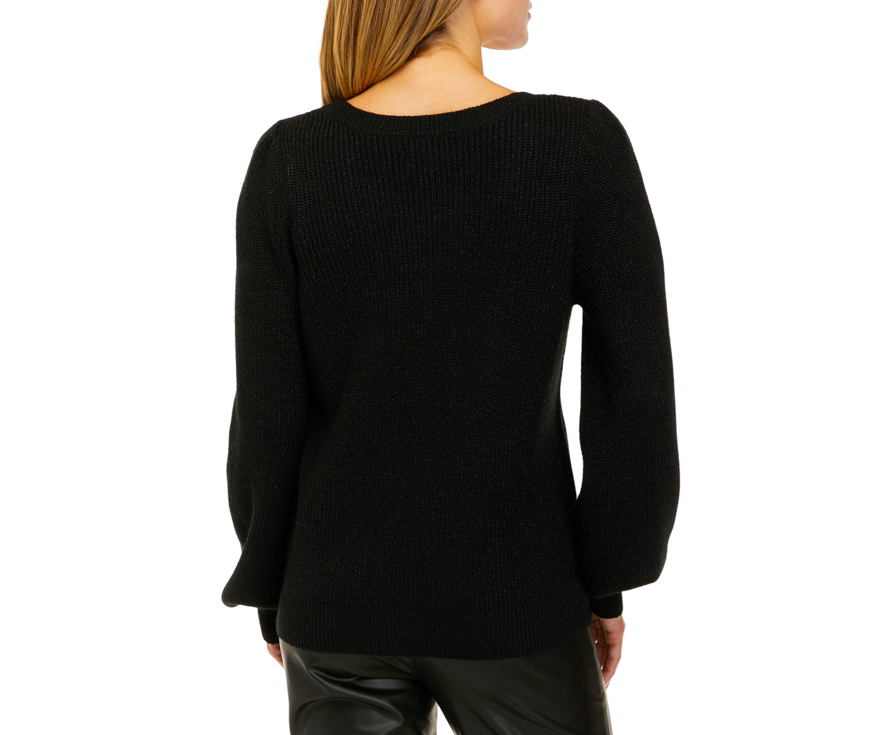 Womens Lurex Pullover Sweater