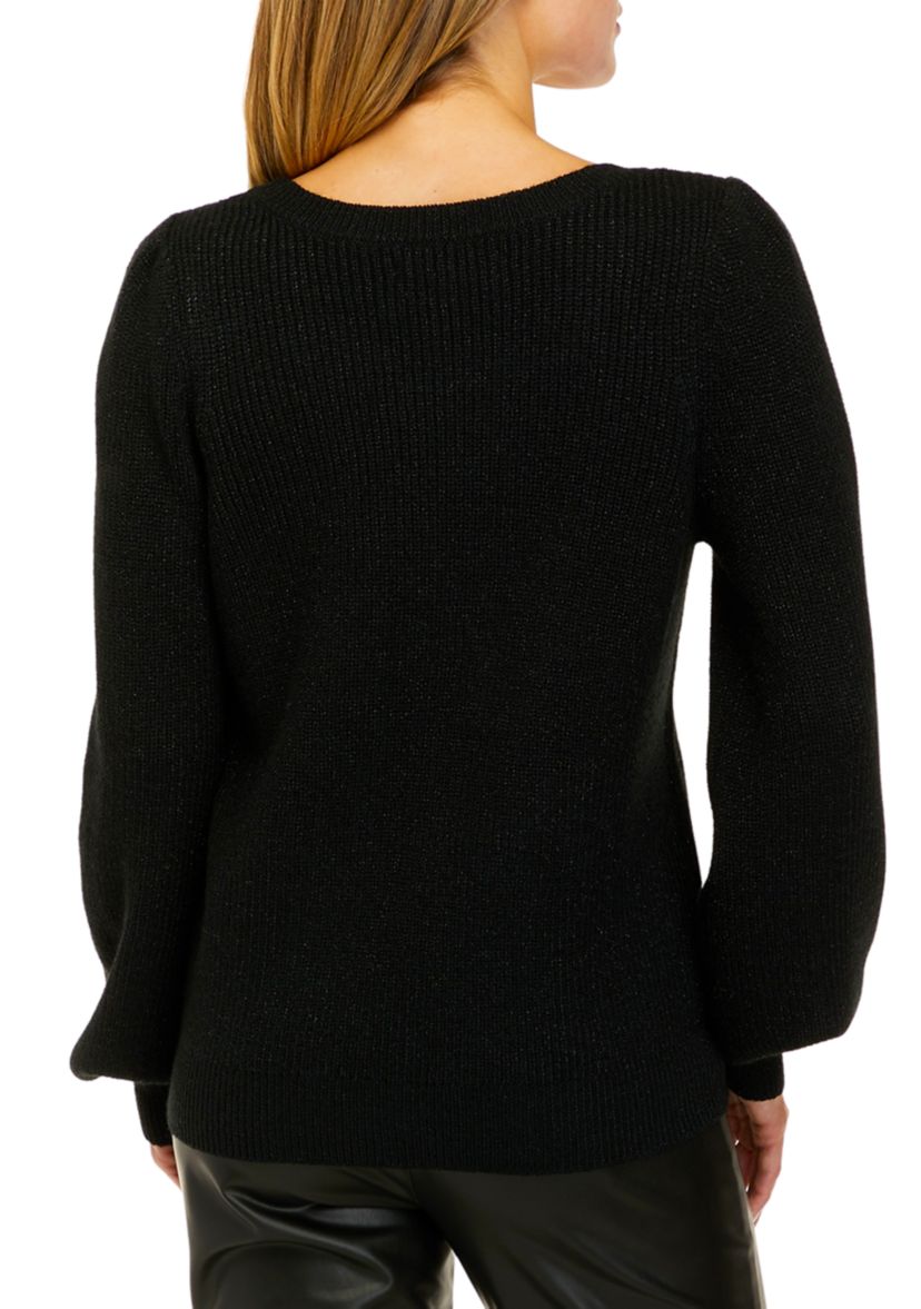 Womens Lurex Pullover Sweater