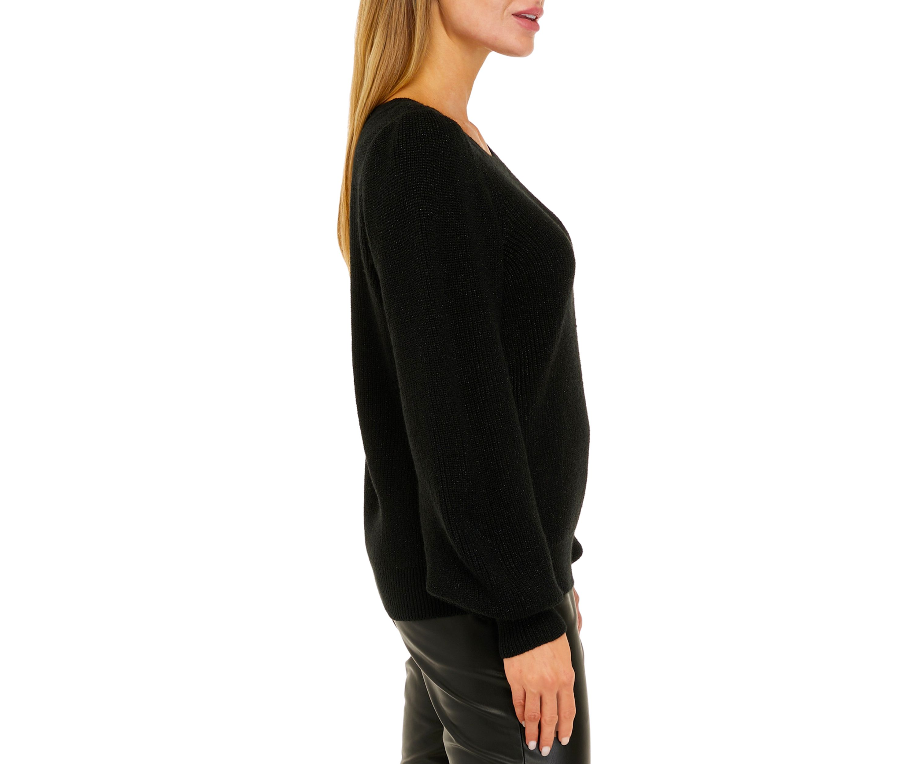 Womens Lurex Pullover Sweater