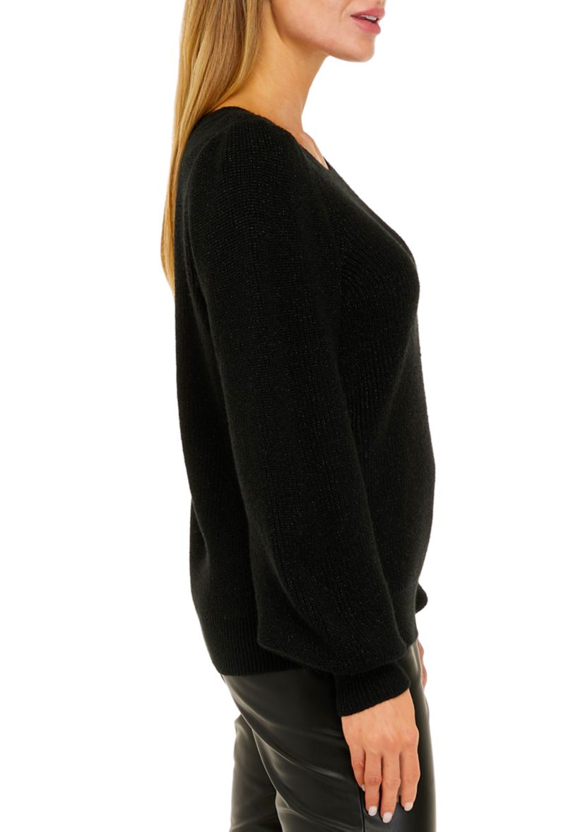 Womens Lurex Pullover Sweater