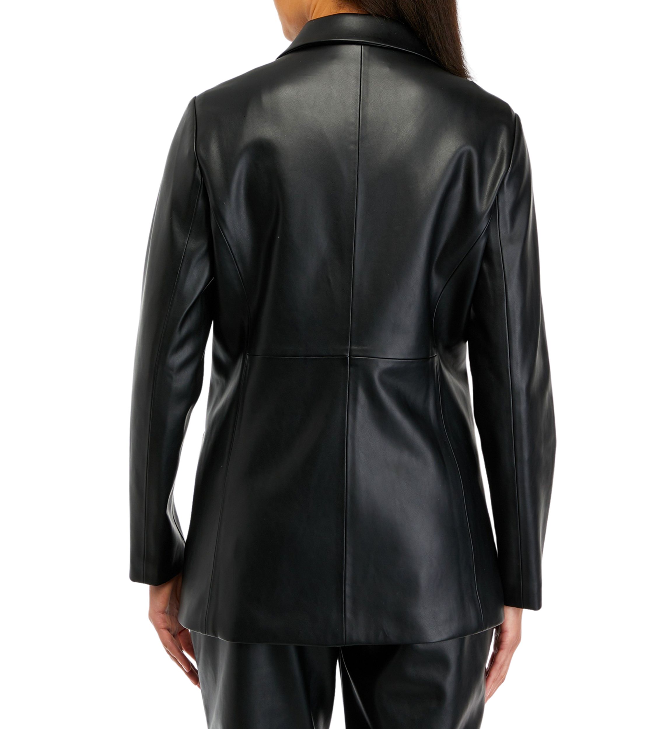Womens Vegan Leather Blazer
