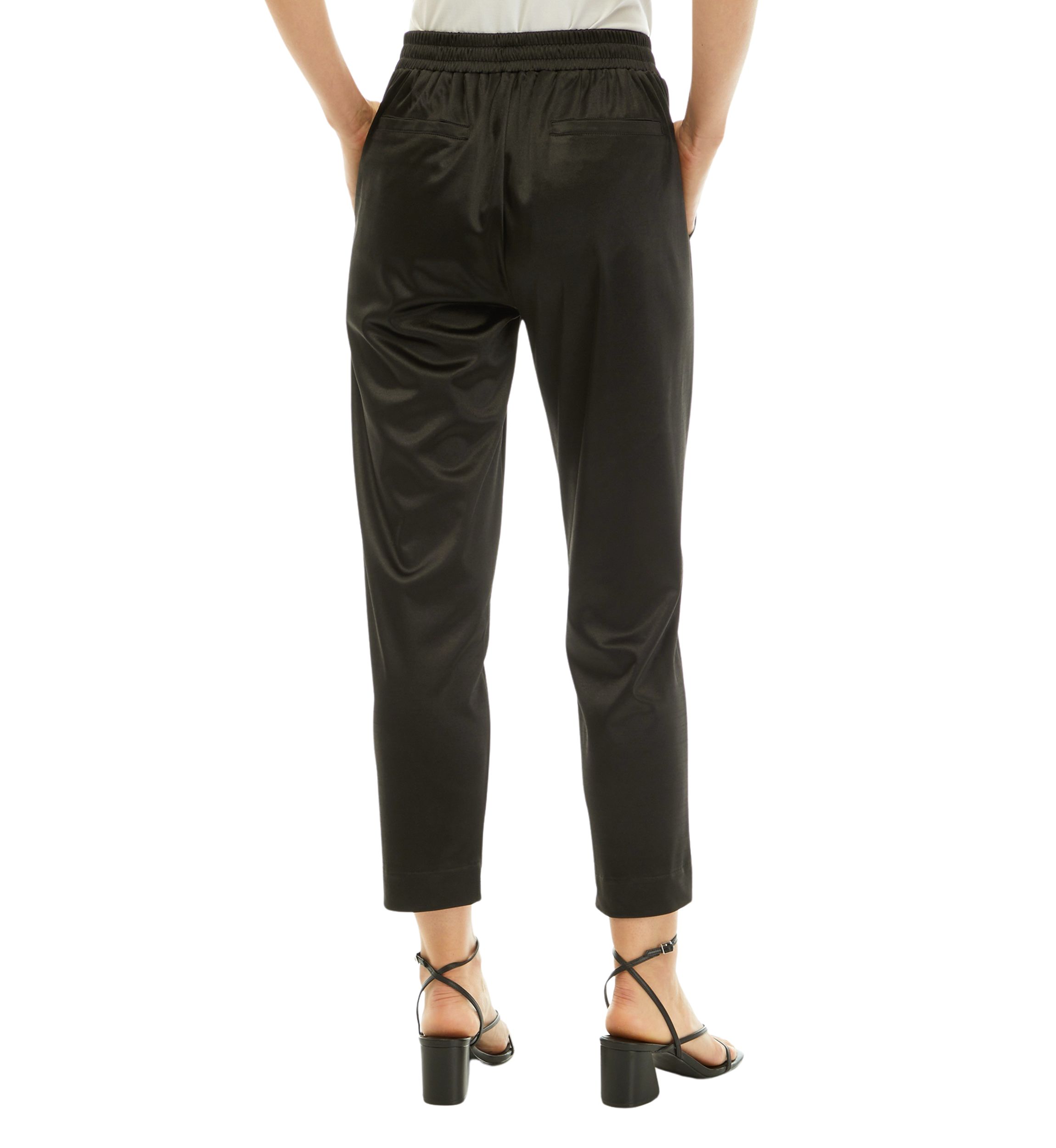 Womens Pull On Satin Knit Pants