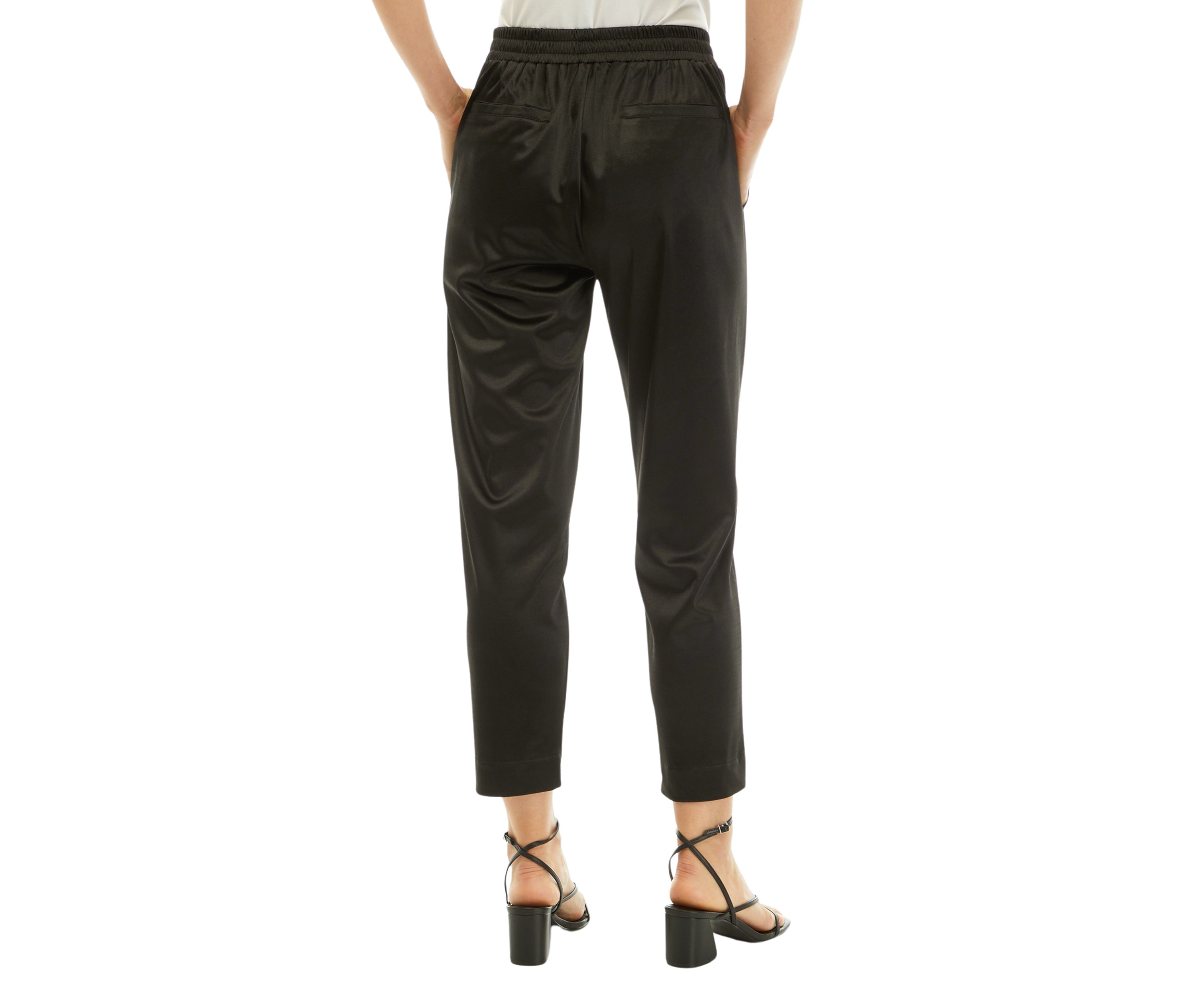 Womens Pull On Satin Knit Pants