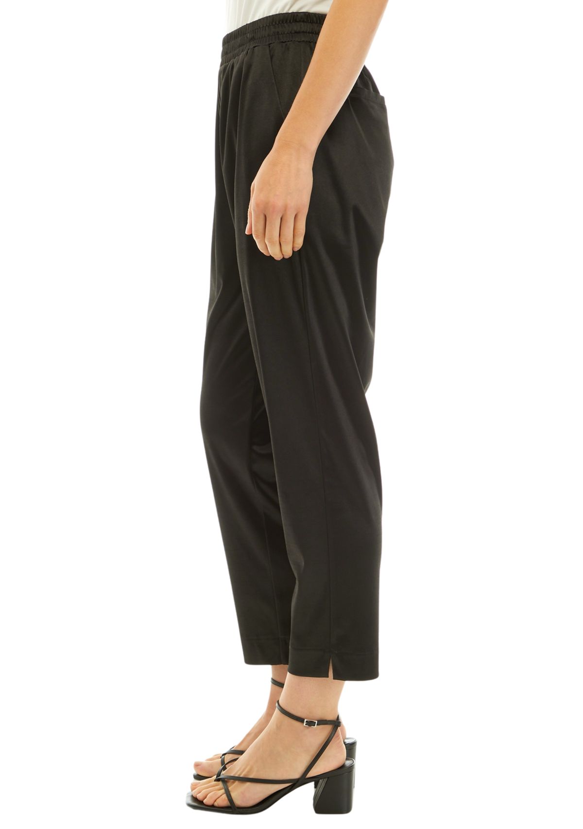 Womens Pull On Satin Knit Pants