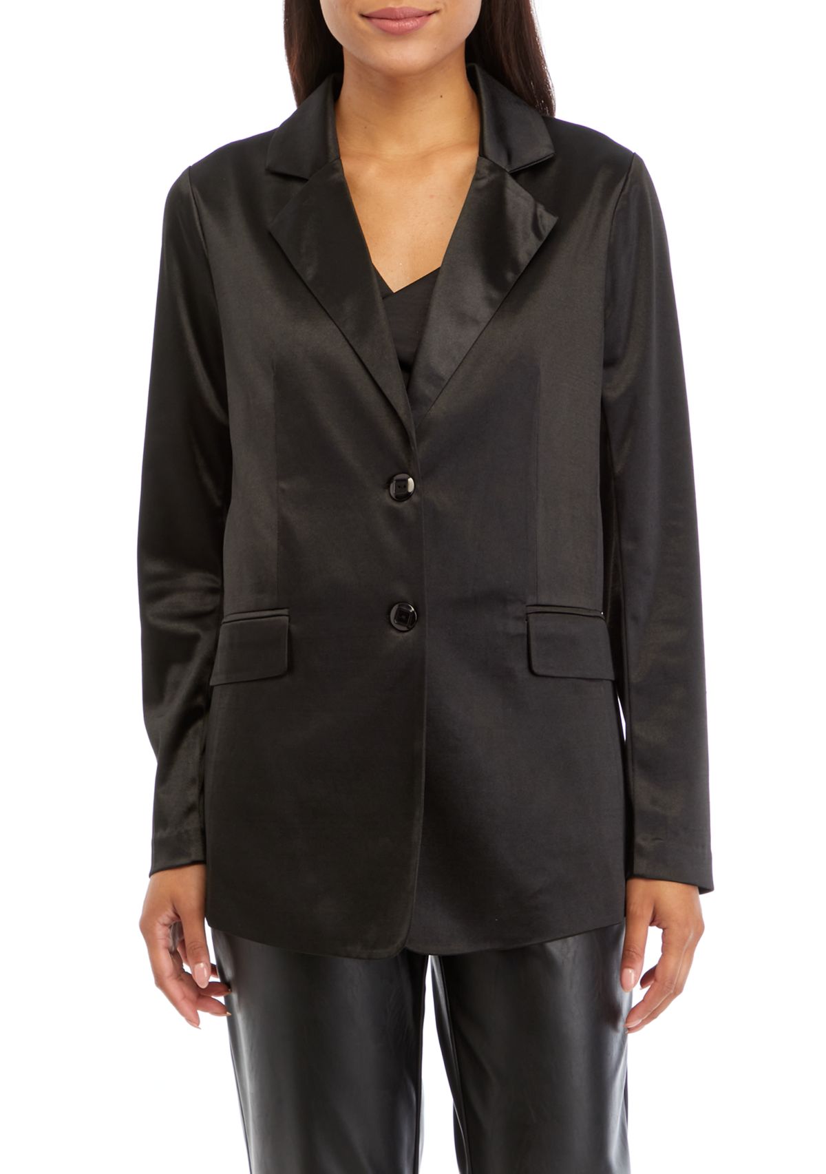 Womens 2 Button Knit Blazer