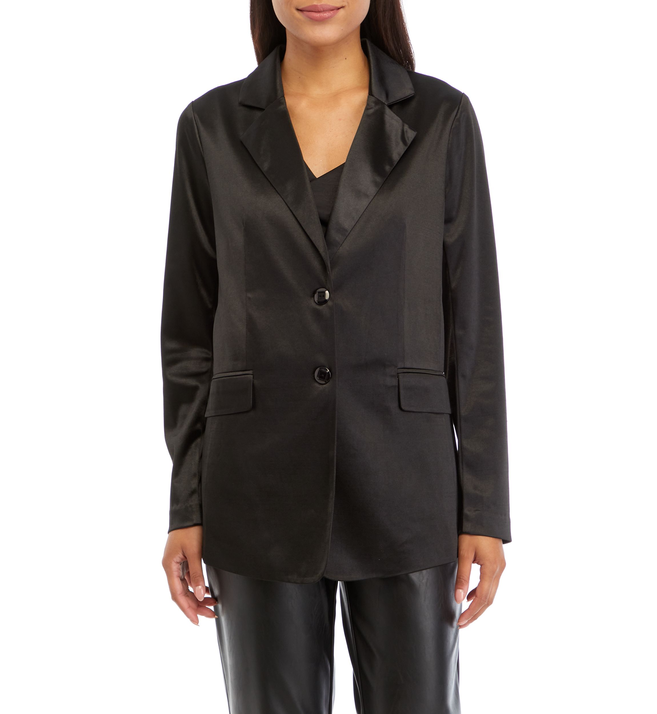 Womens 2 Button Knit Blazer