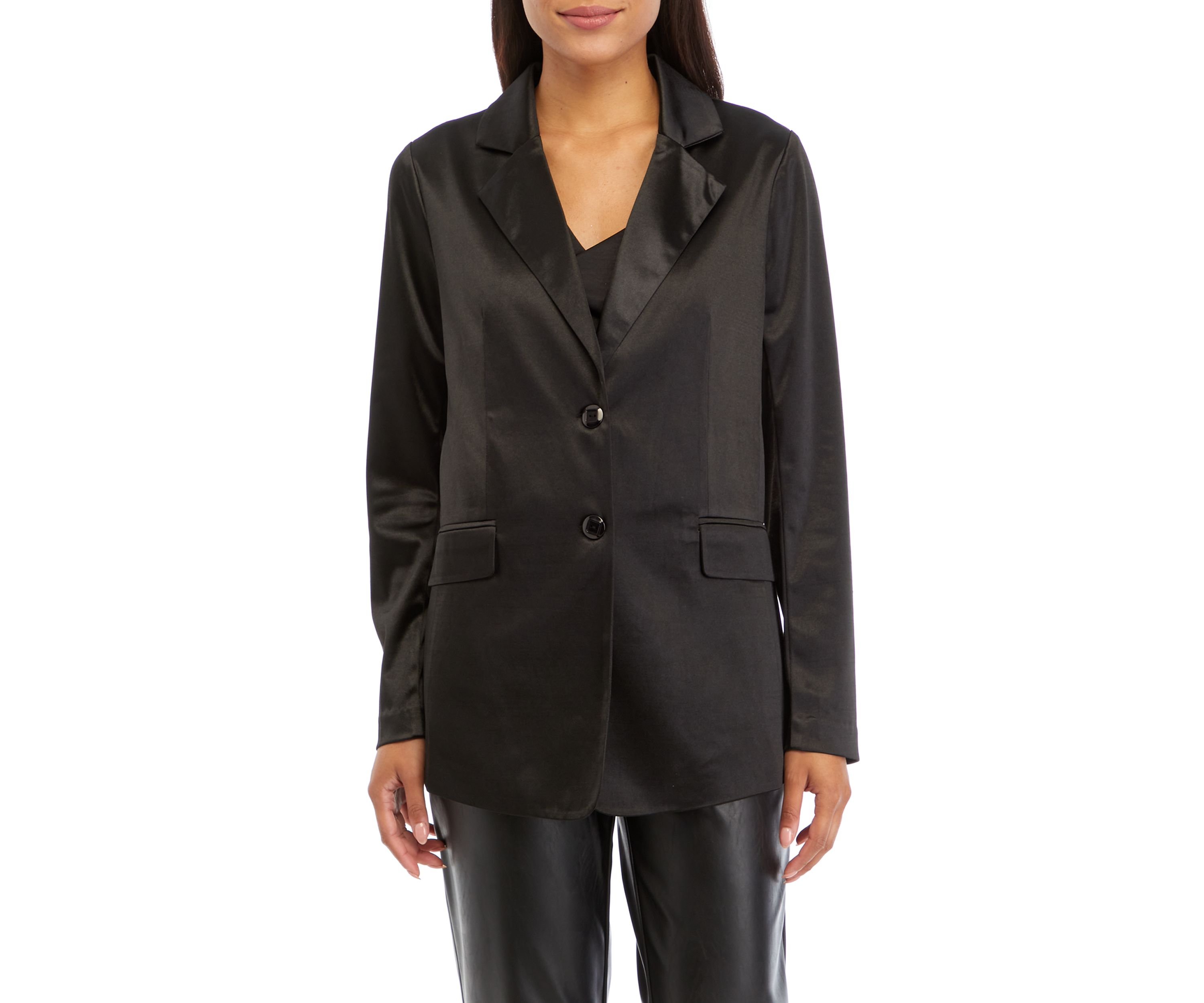 Womens 2 Button Knit Blazer