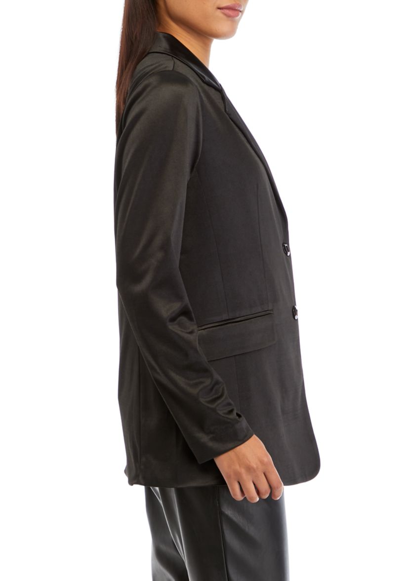 Womens 2 Button Knit Blazer