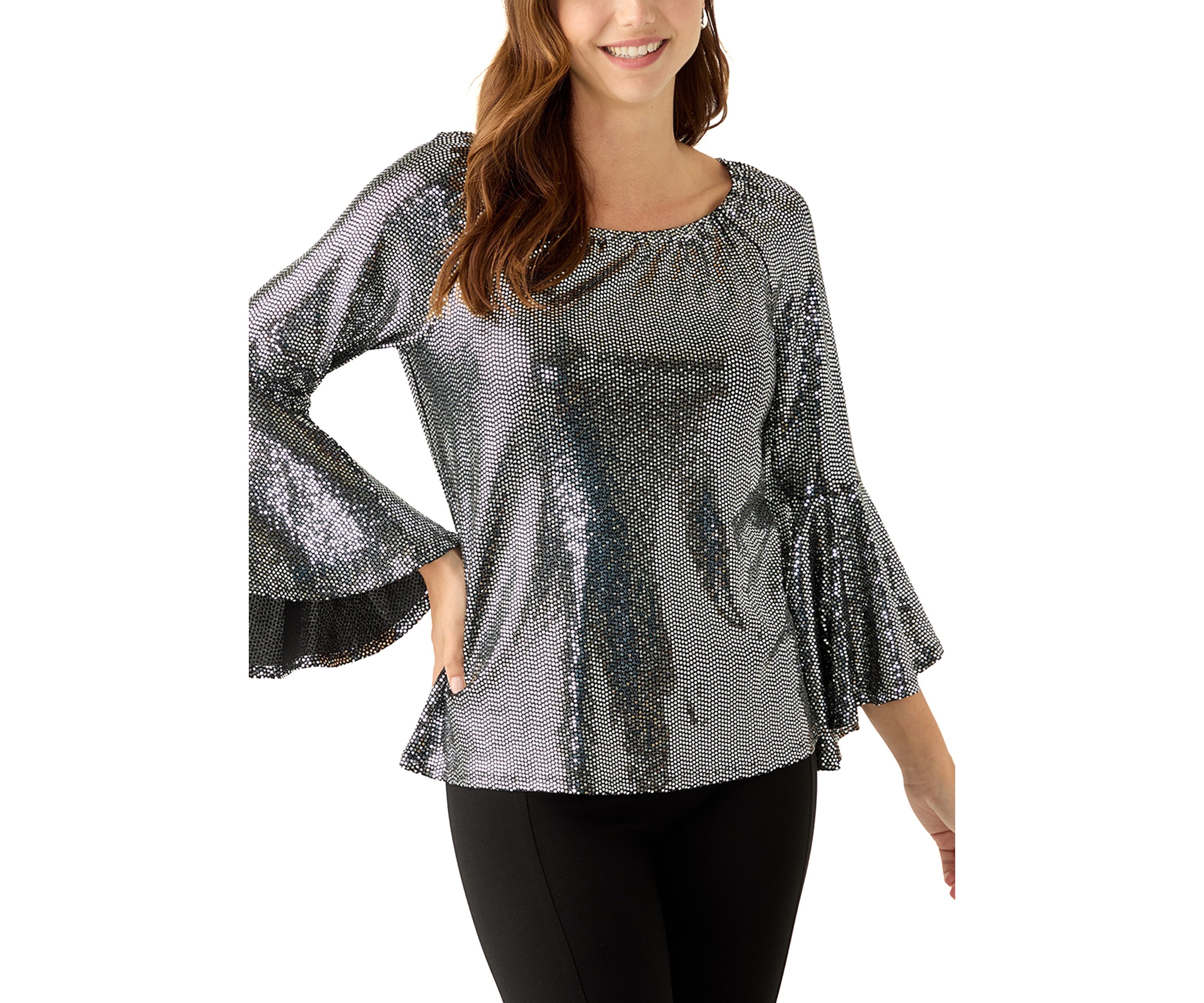 Womens Tulip Sleeve Disco Dream Blouse