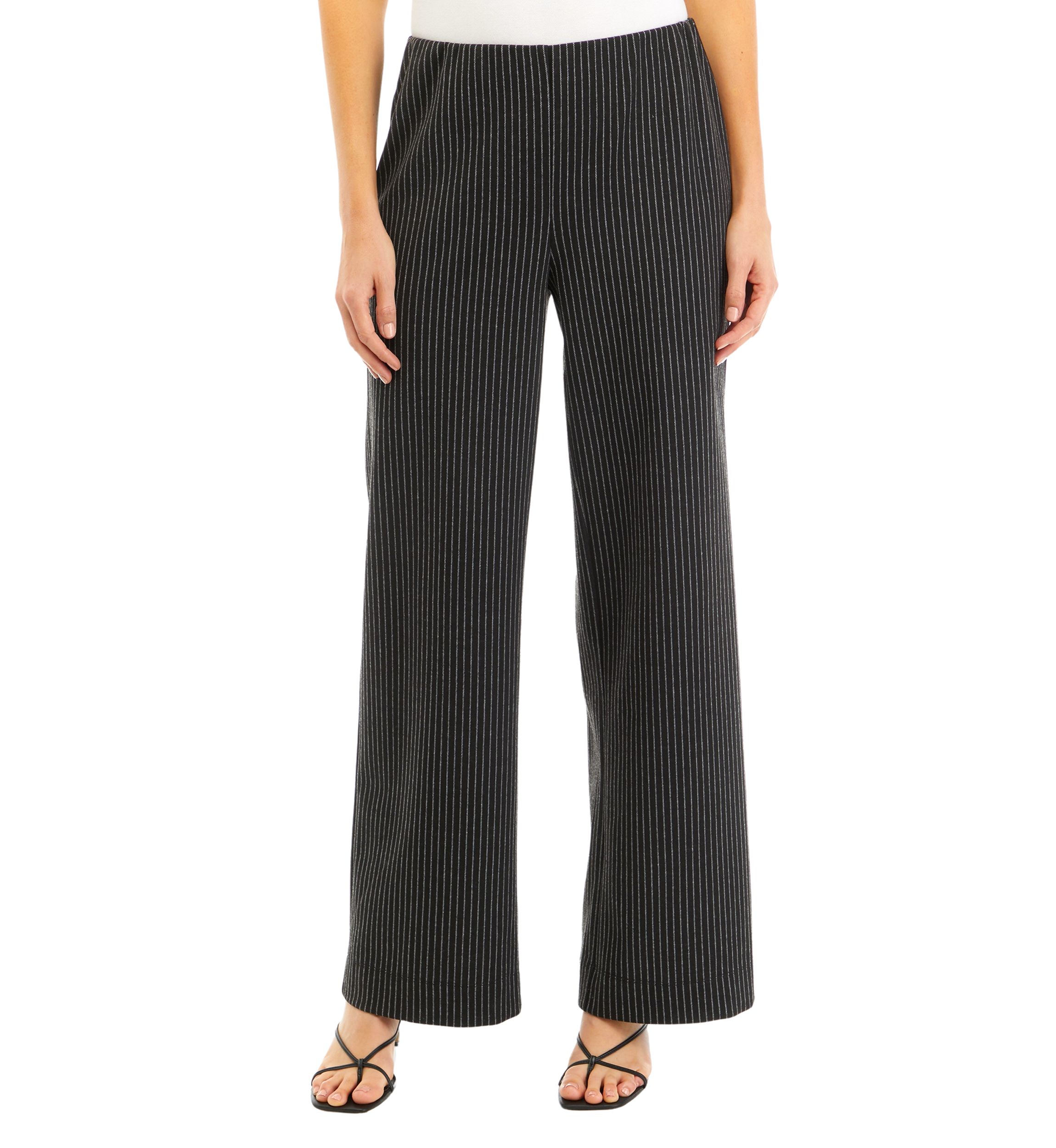 Womens Pinstripe Double Knit Pants