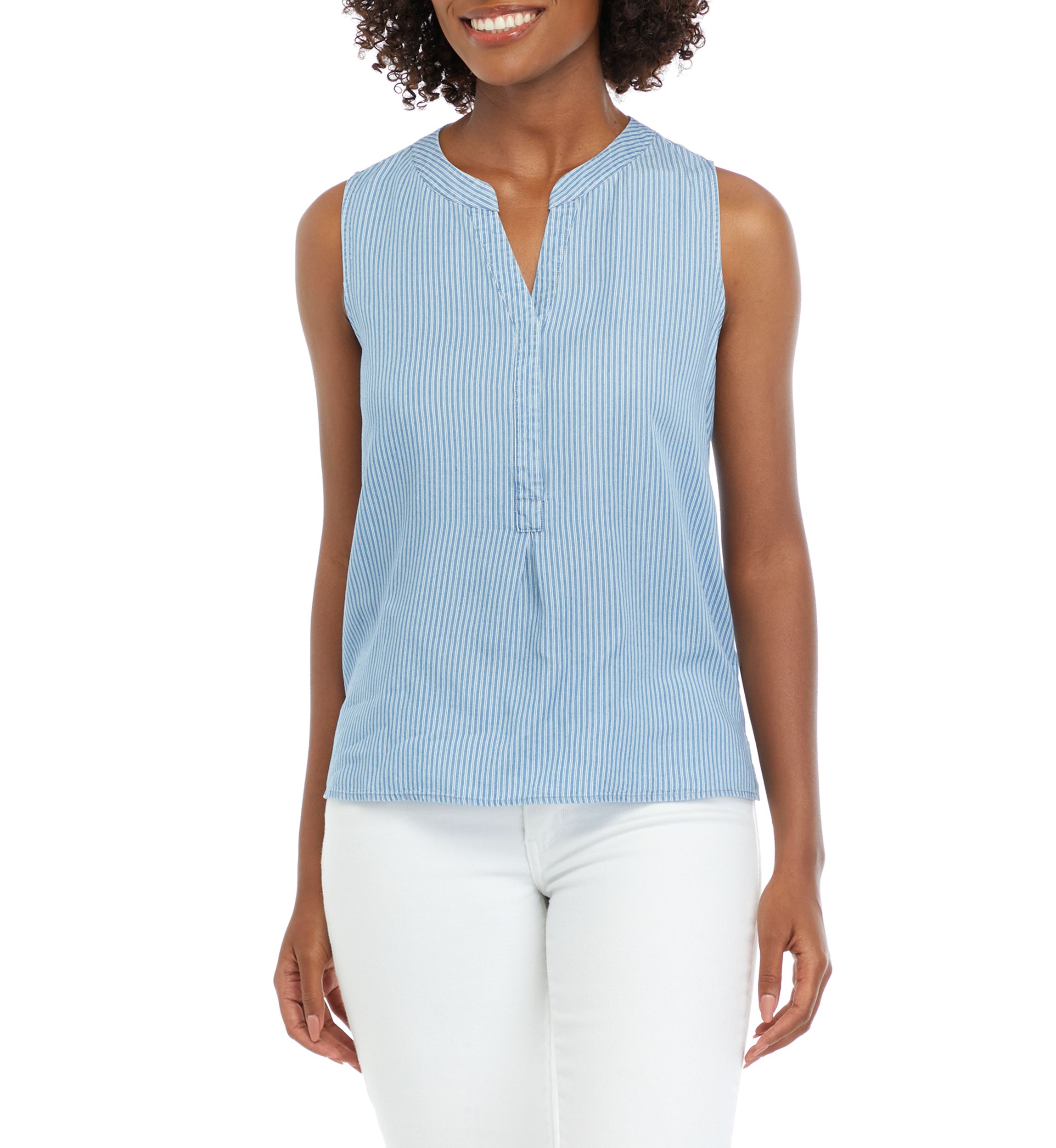 Womens Sleeveless Striped Top
