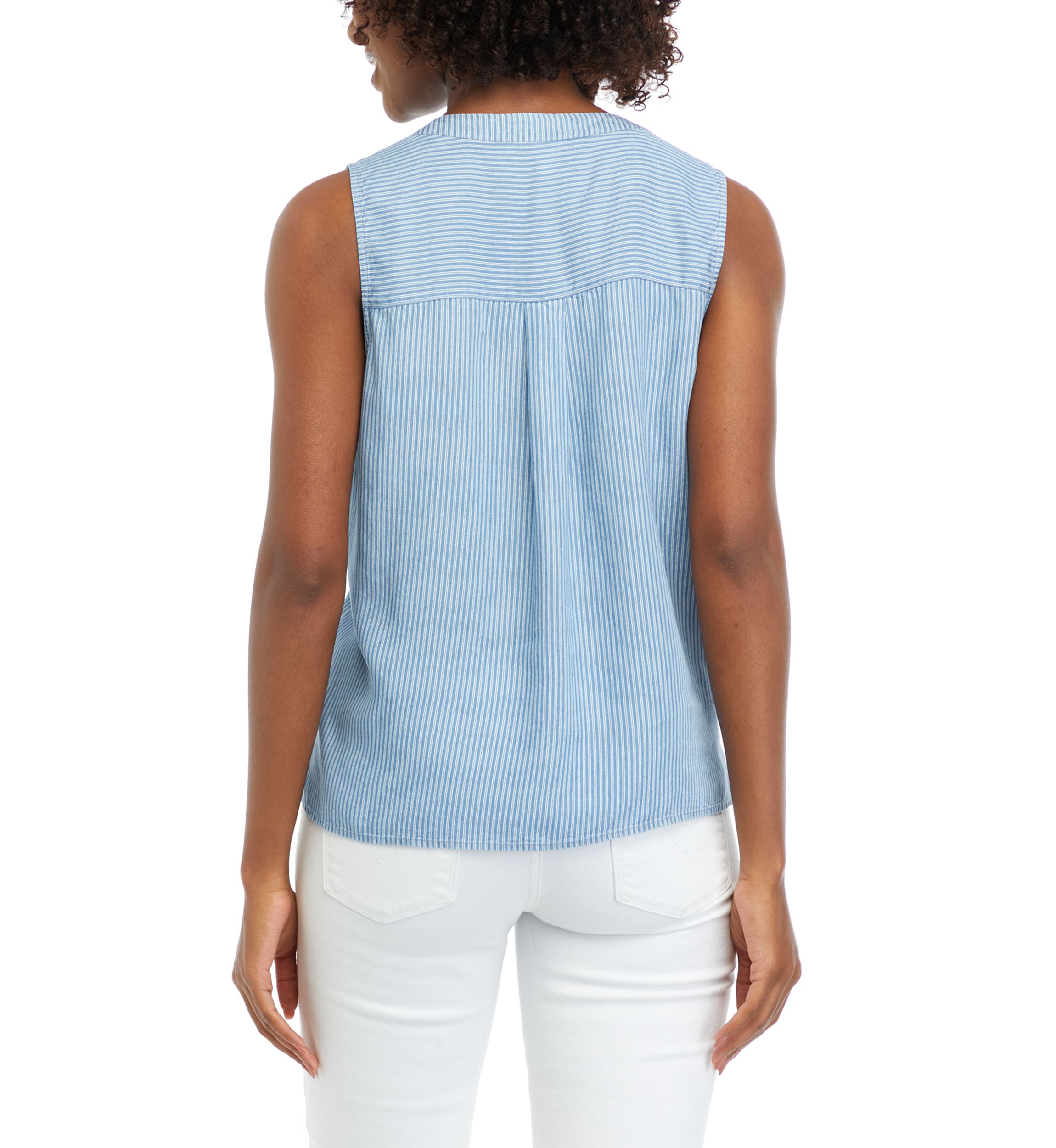 Womens Sleeveless Striped Top
