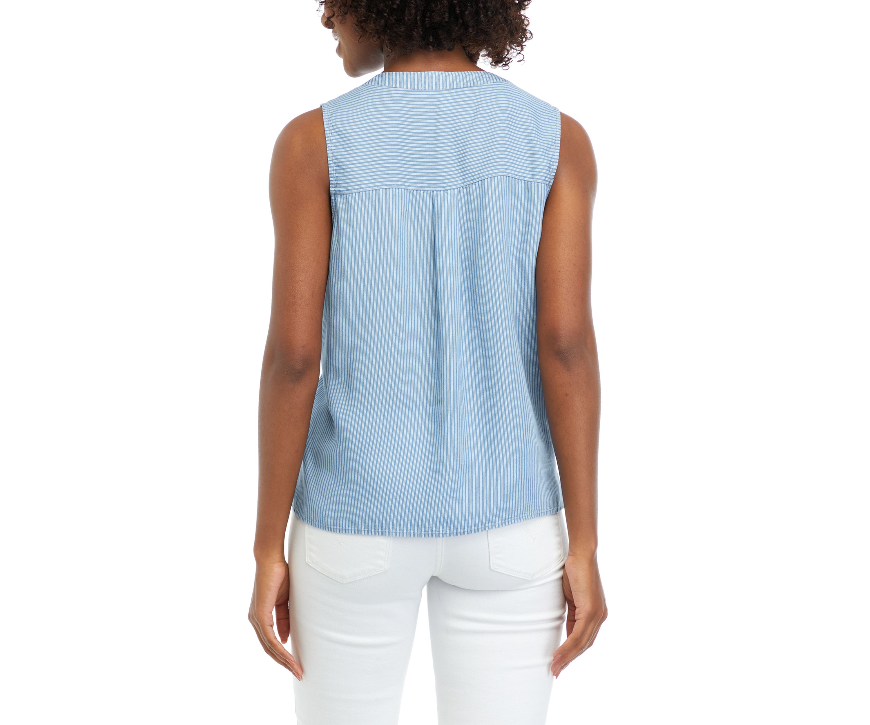 Womens Sleeveless Striped Top