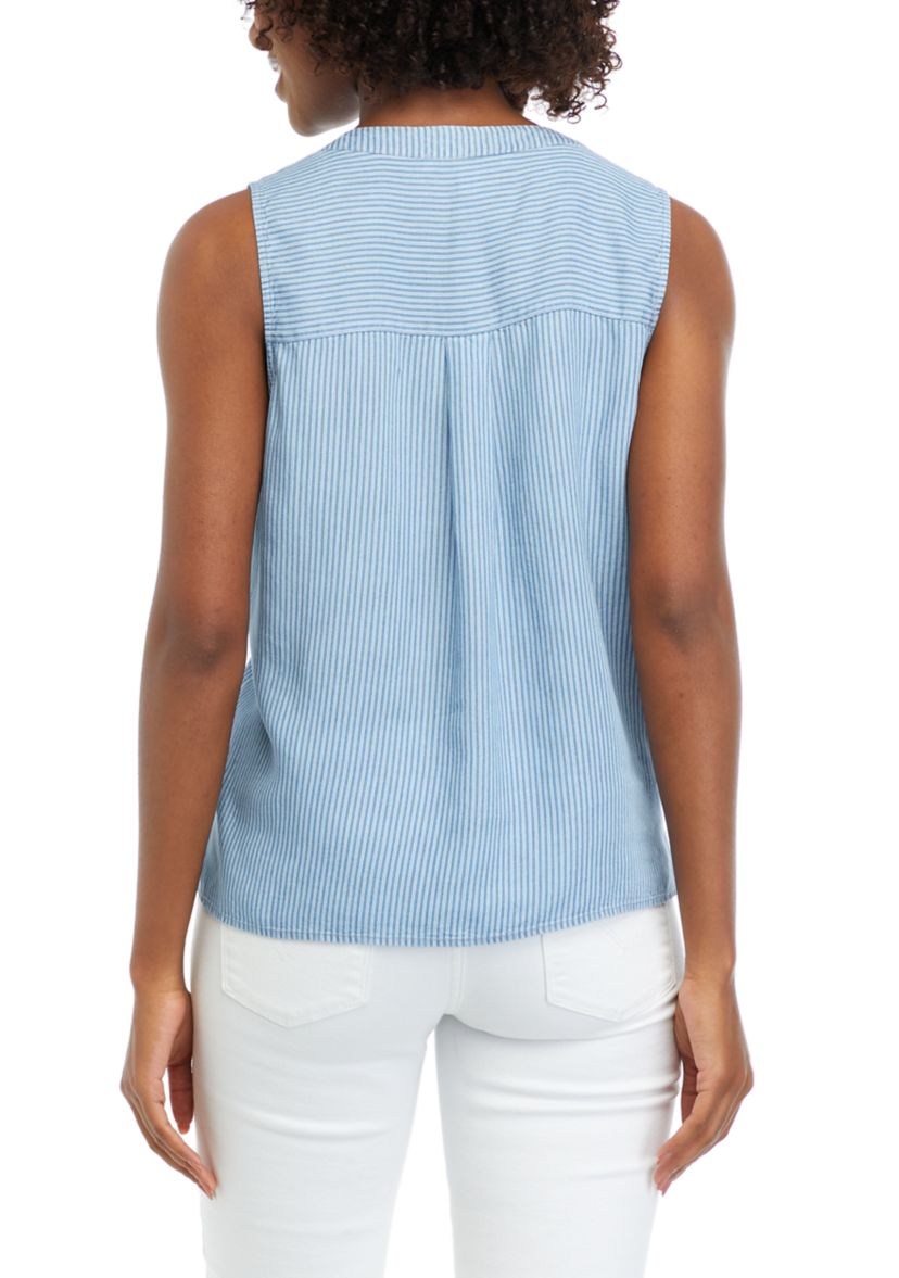 Womens Sleeveless Striped Top