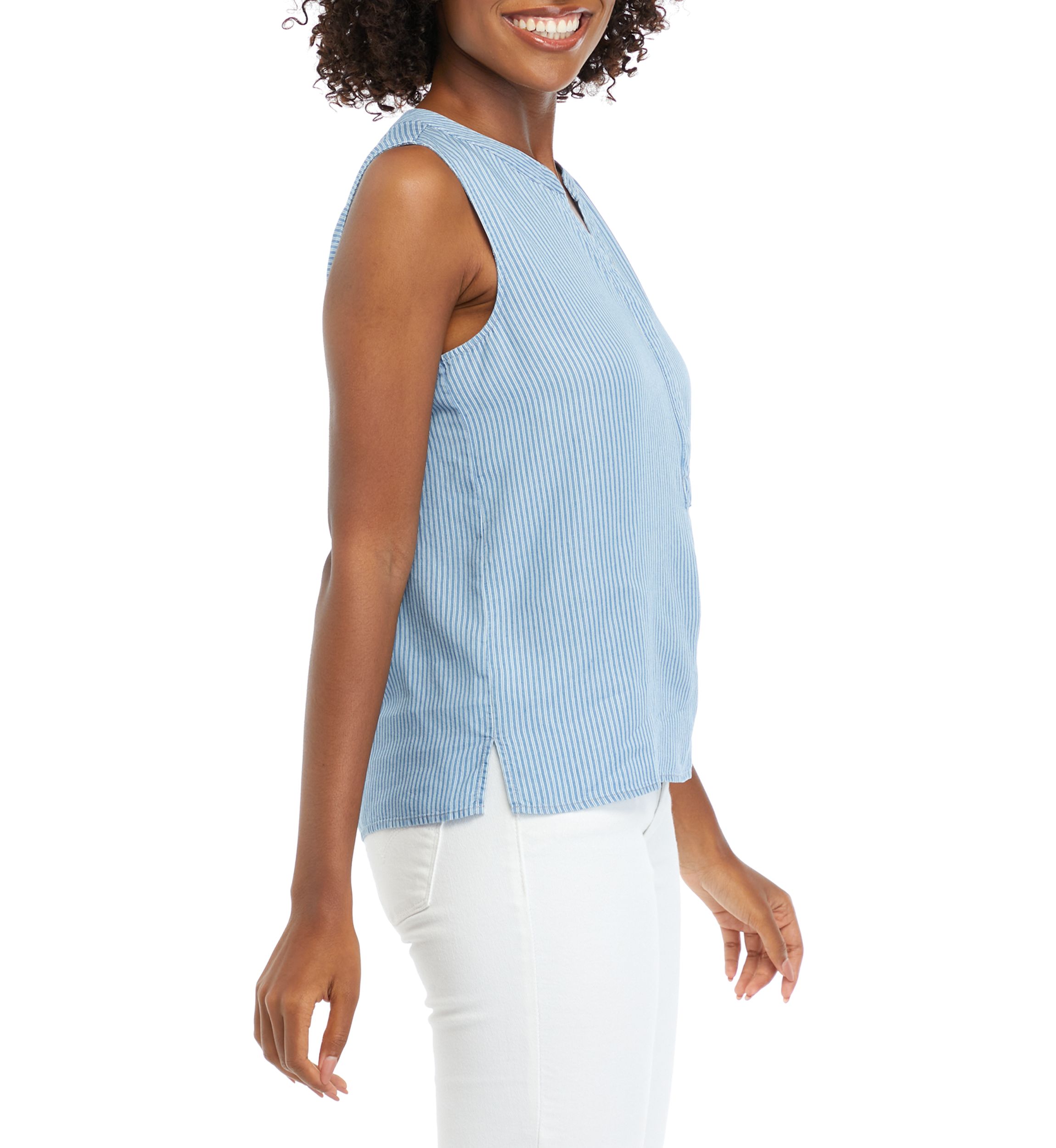 Womens Sleeveless Striped Top