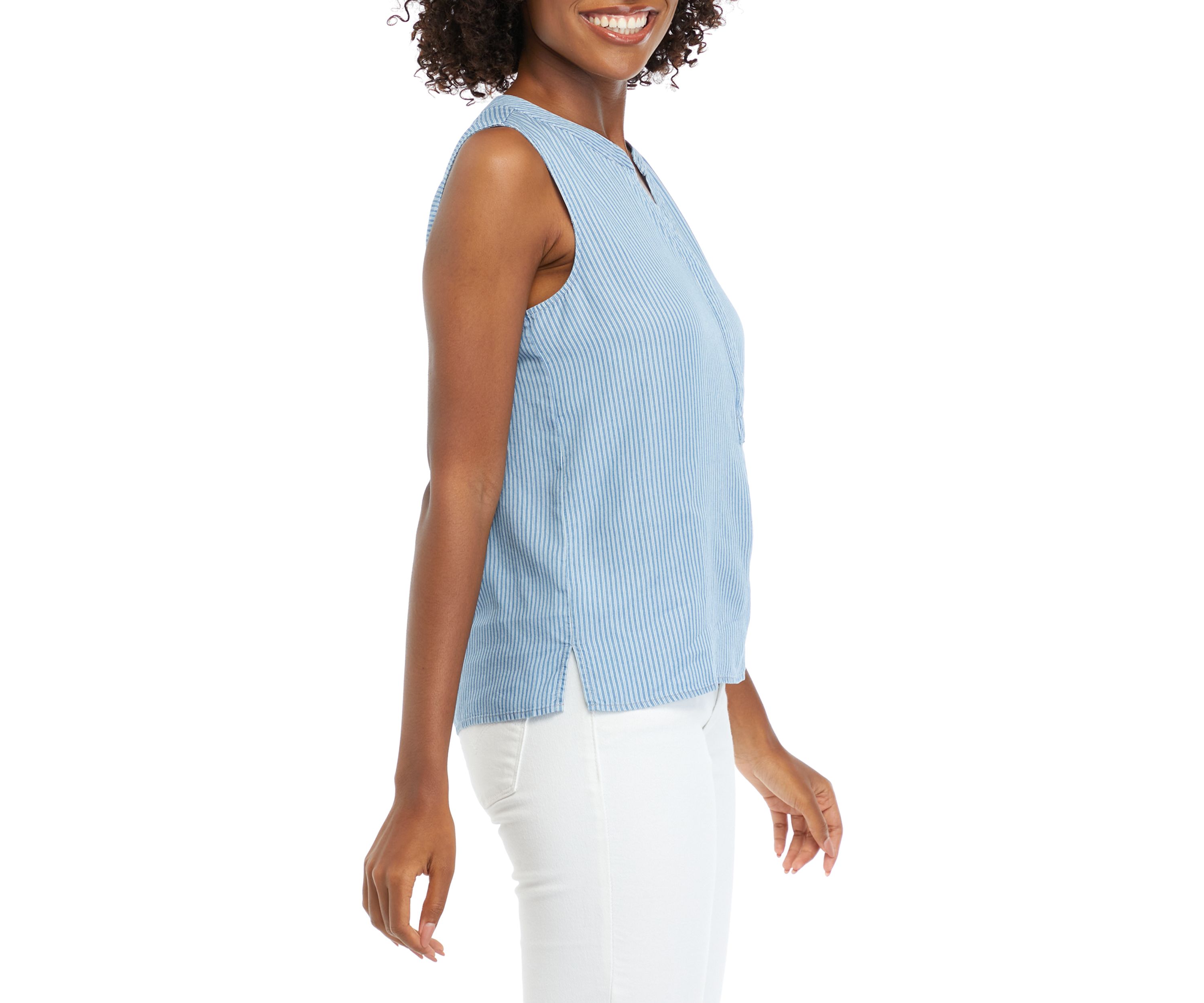 Womens Sleeveless Striped Top
