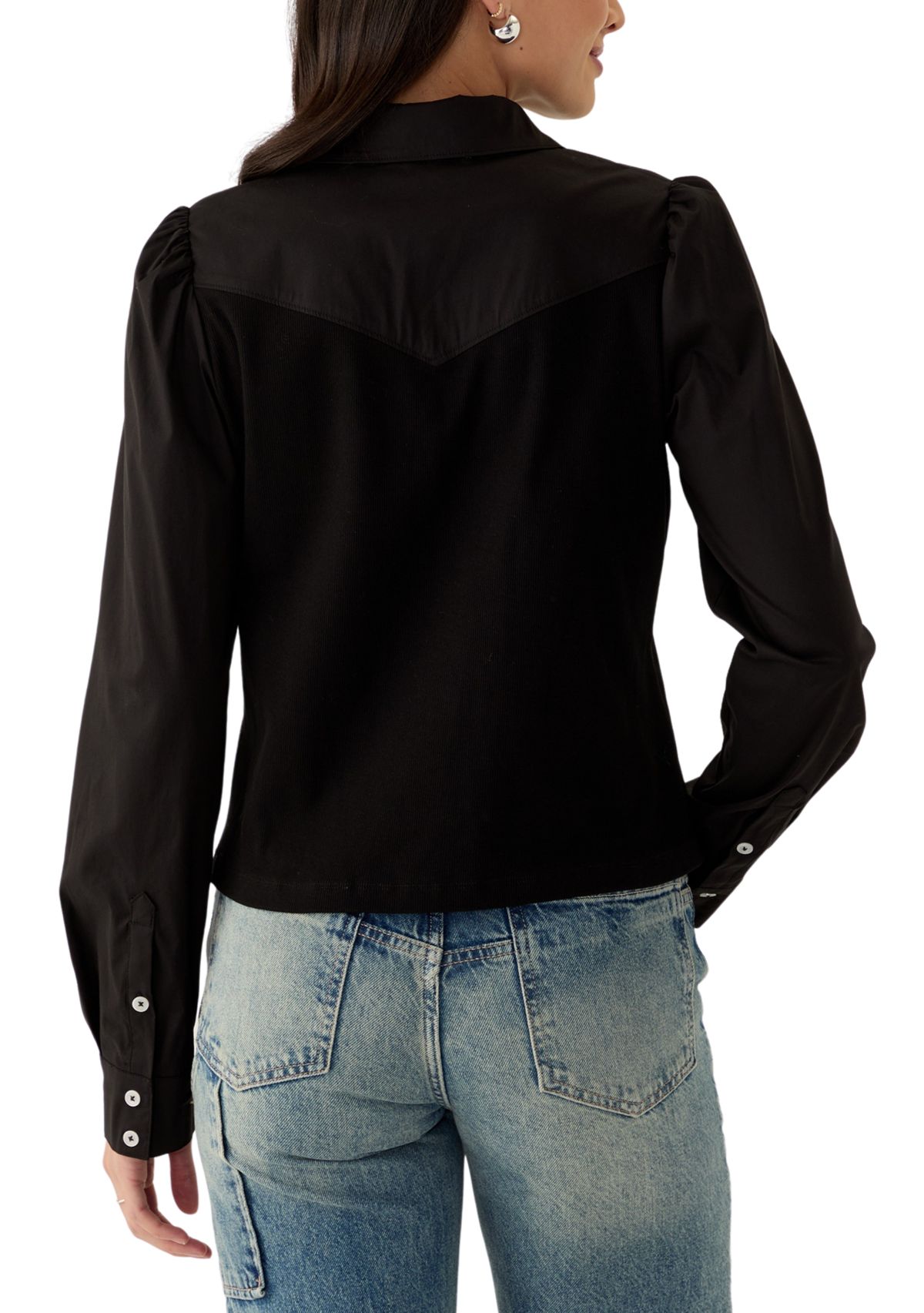 Womens Poplin Long Sleeve Top