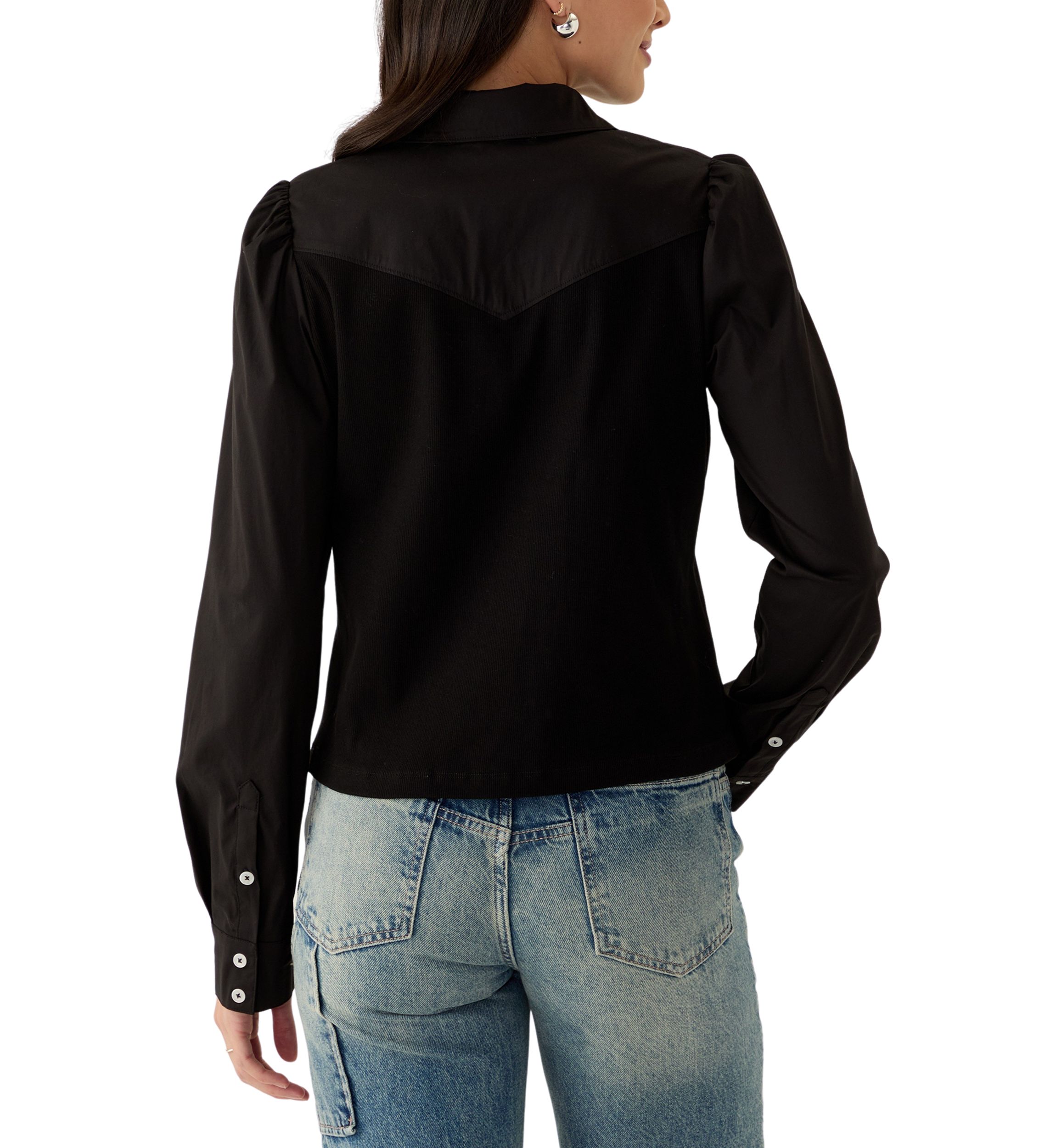 Womens Poplin Long Sleeve Top