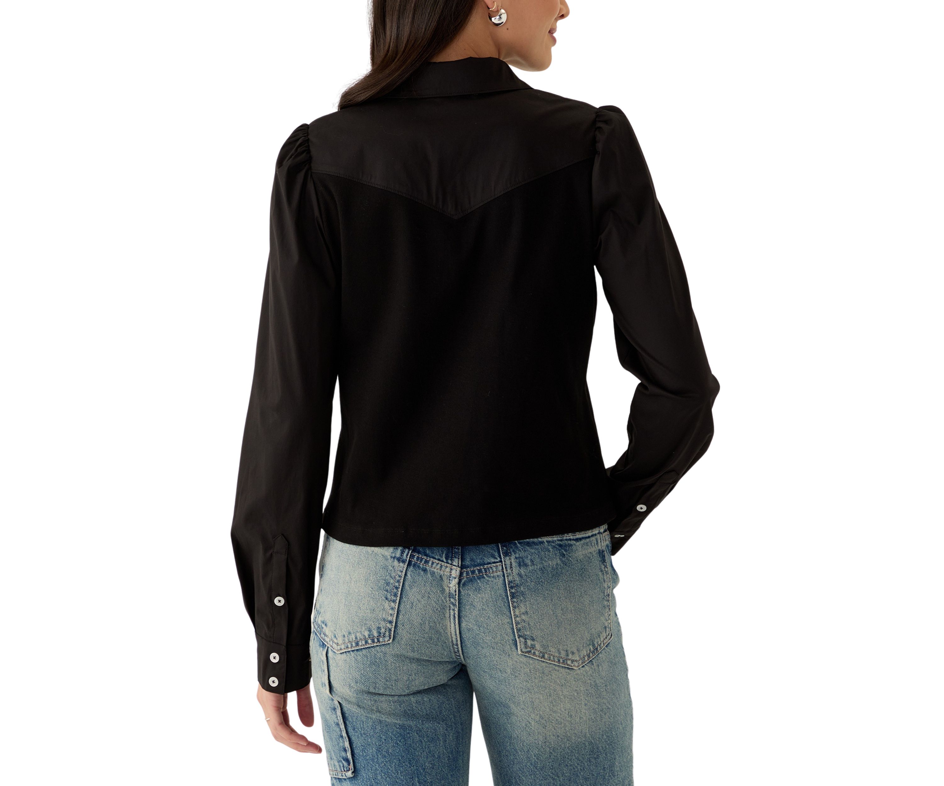Womens Poplin Long Sleeve Top
