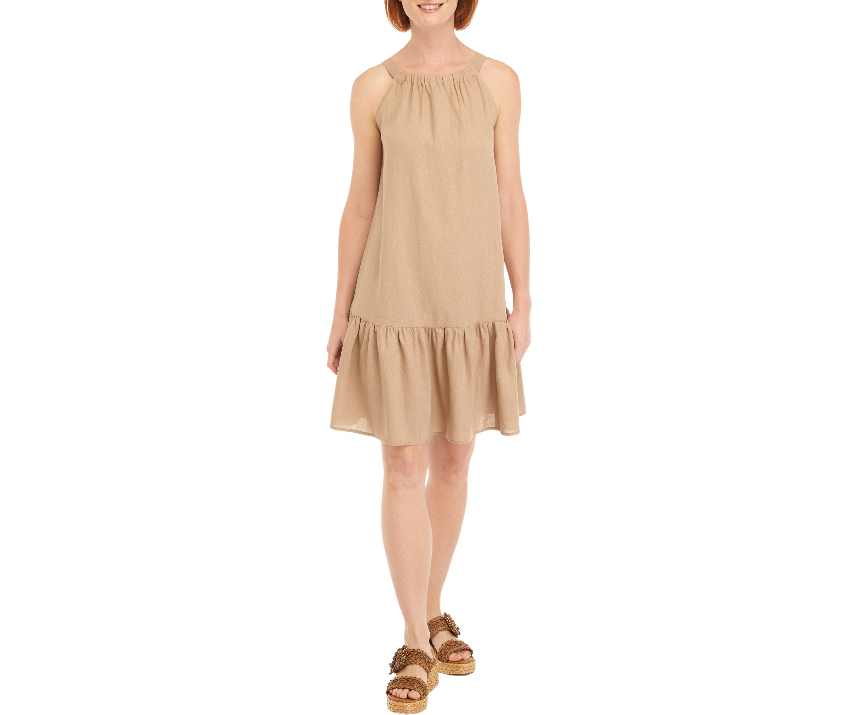 Womens Sleeveless Linen Dress