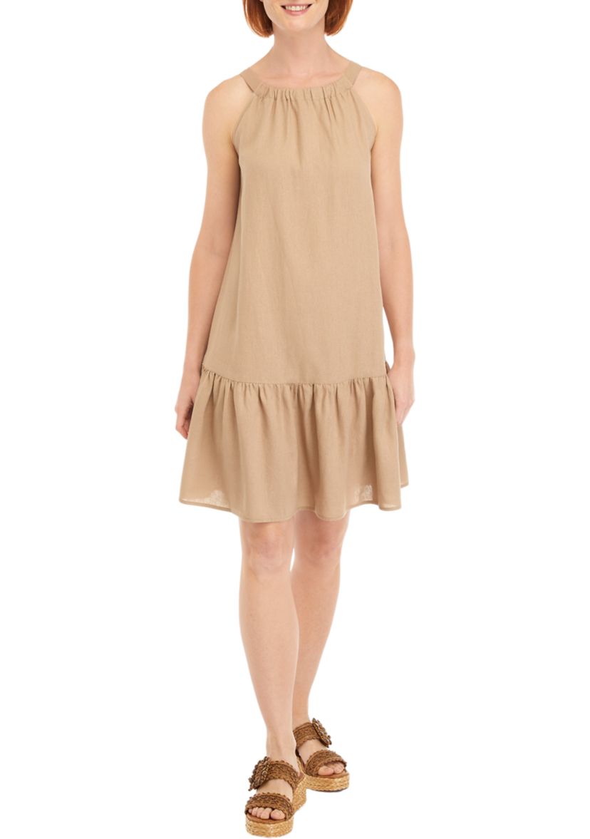 Womens Sleeveless Linen Dress