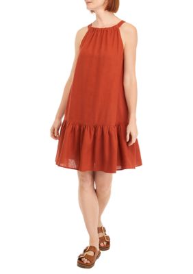 Single Thread Women's Sleeveless Linen Dress, XL