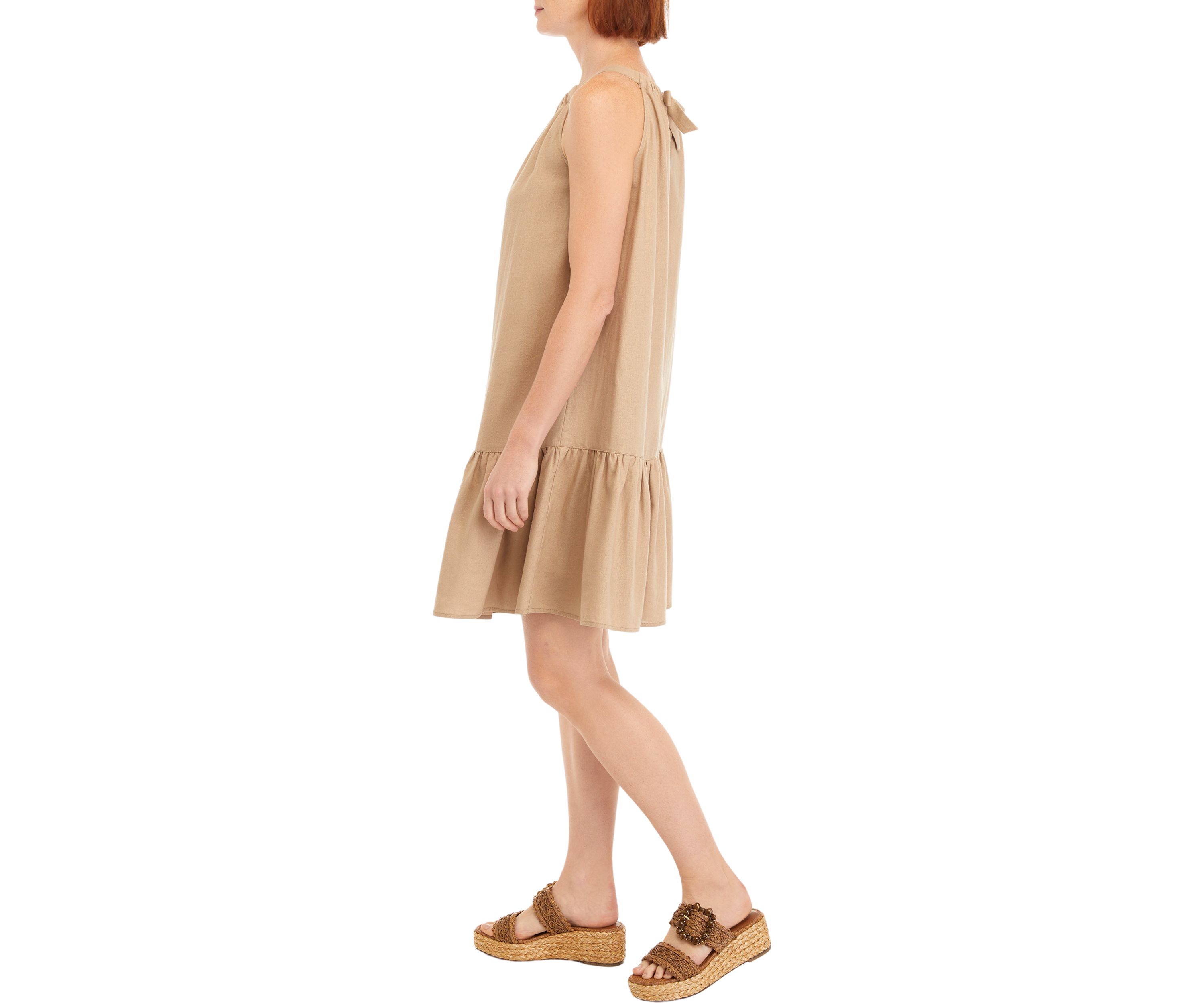 Womens Sleeveless Linen Dress